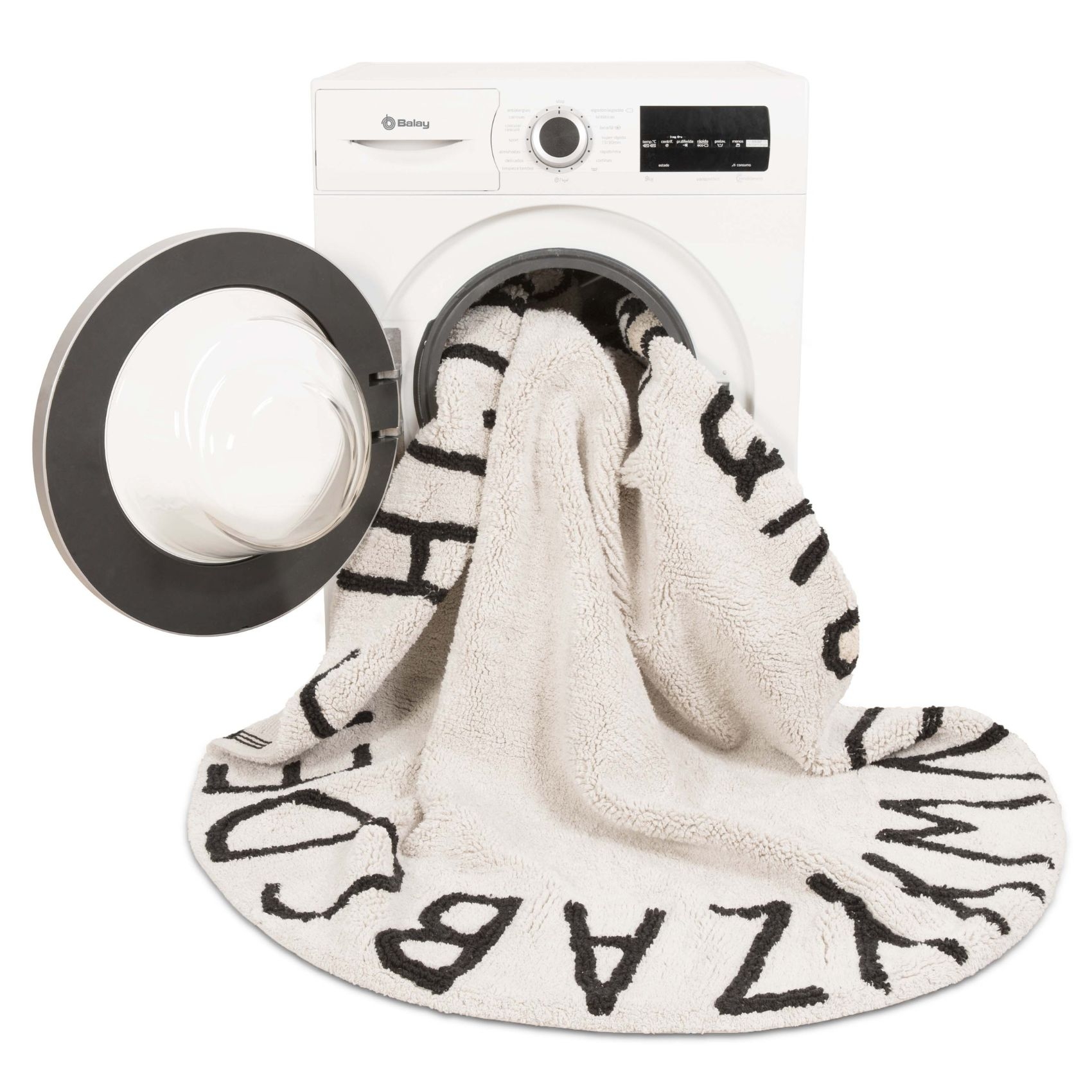 Tapis lavable rond ABC — vue 3