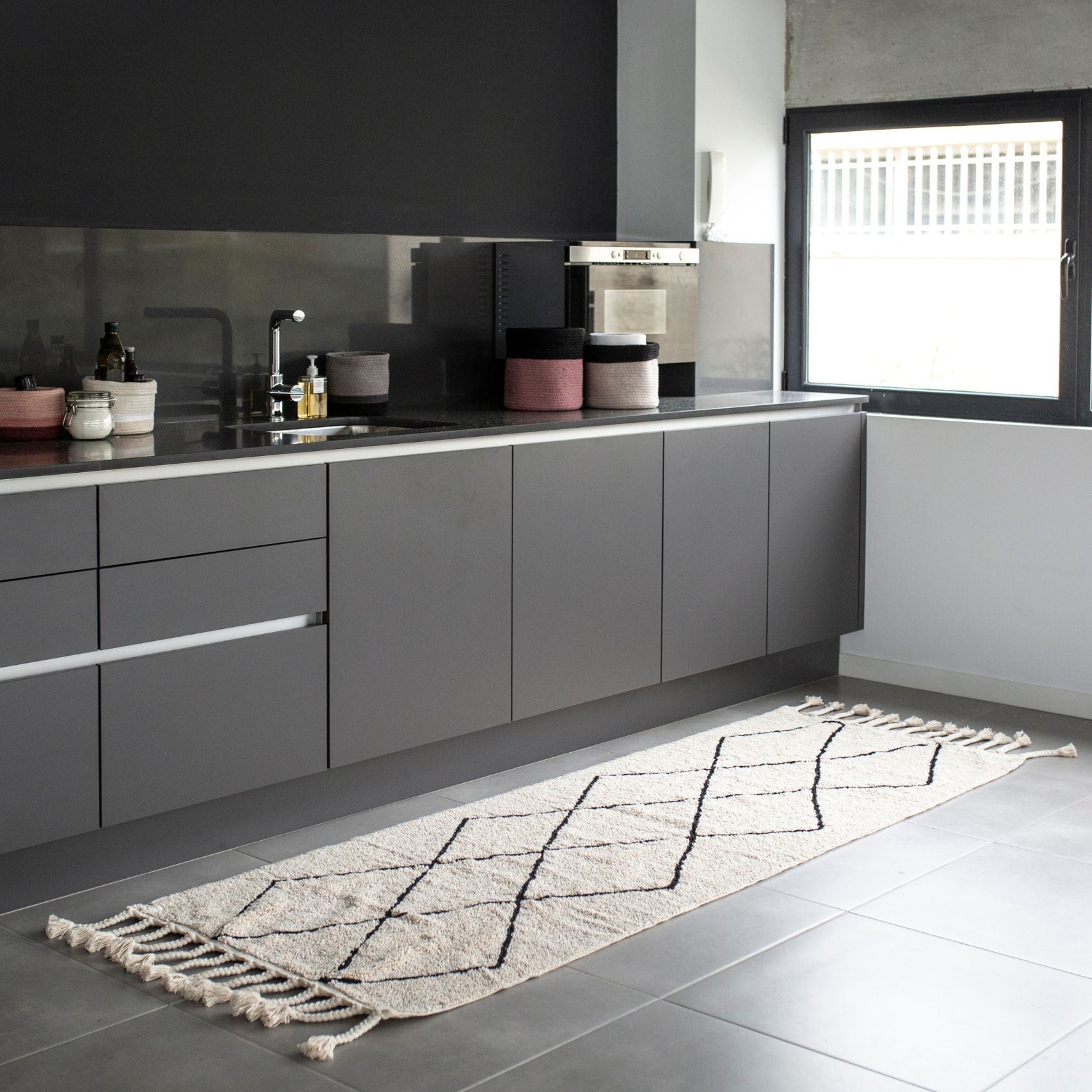 Tapis de couloir lavable bereber beige — vue 4