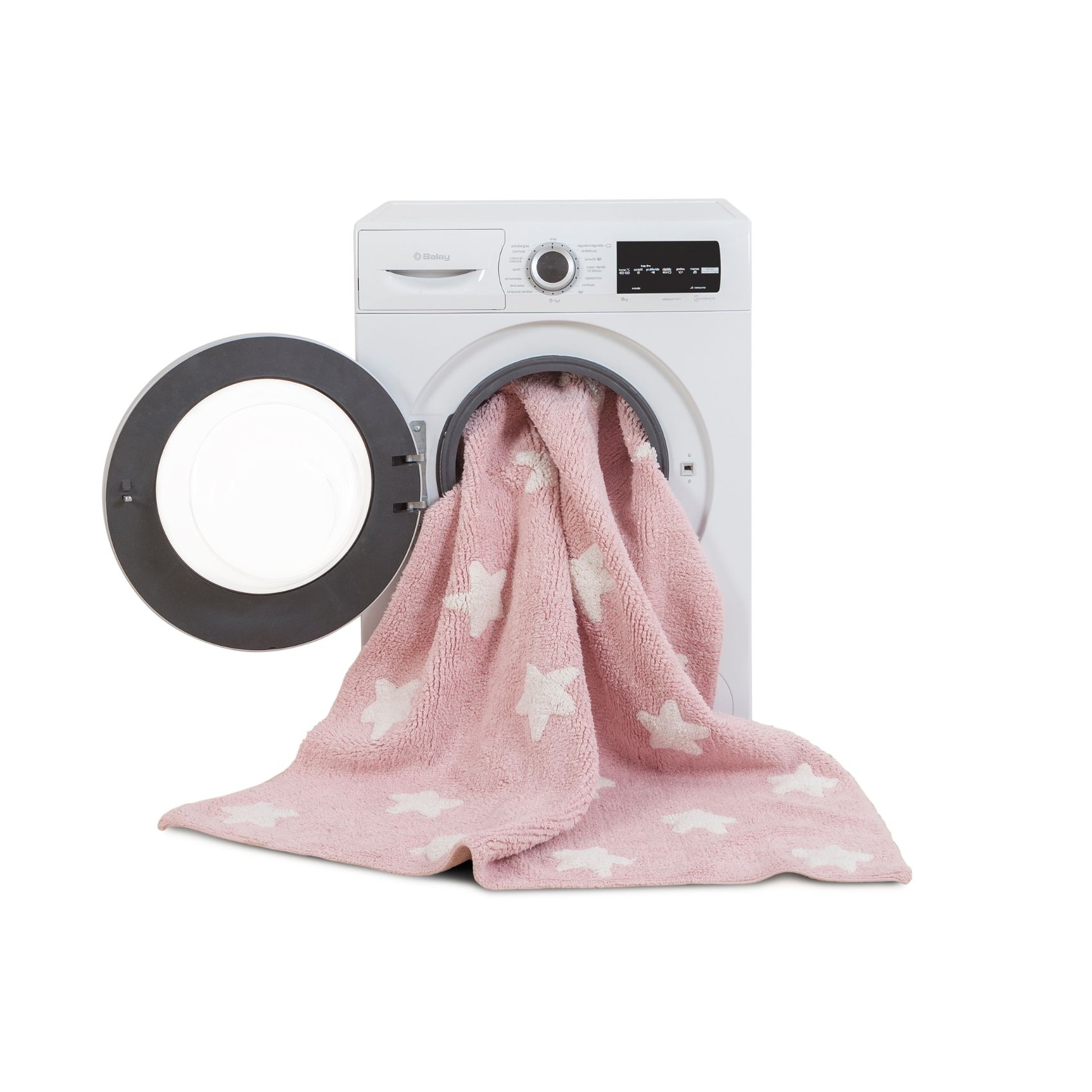 Tapis rose lavable étoiles — vue 3