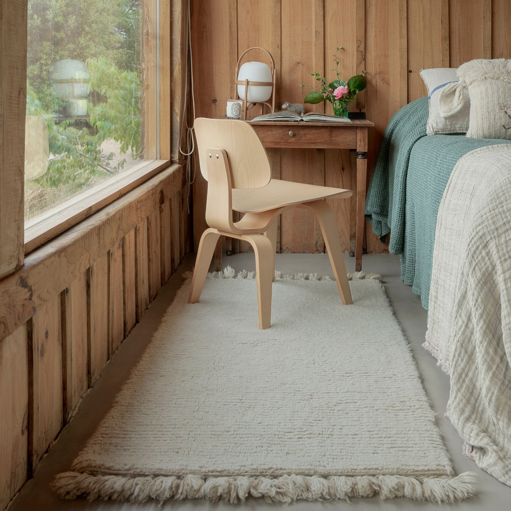 Tapis de couloir lavable en laine koa grès — vue 4