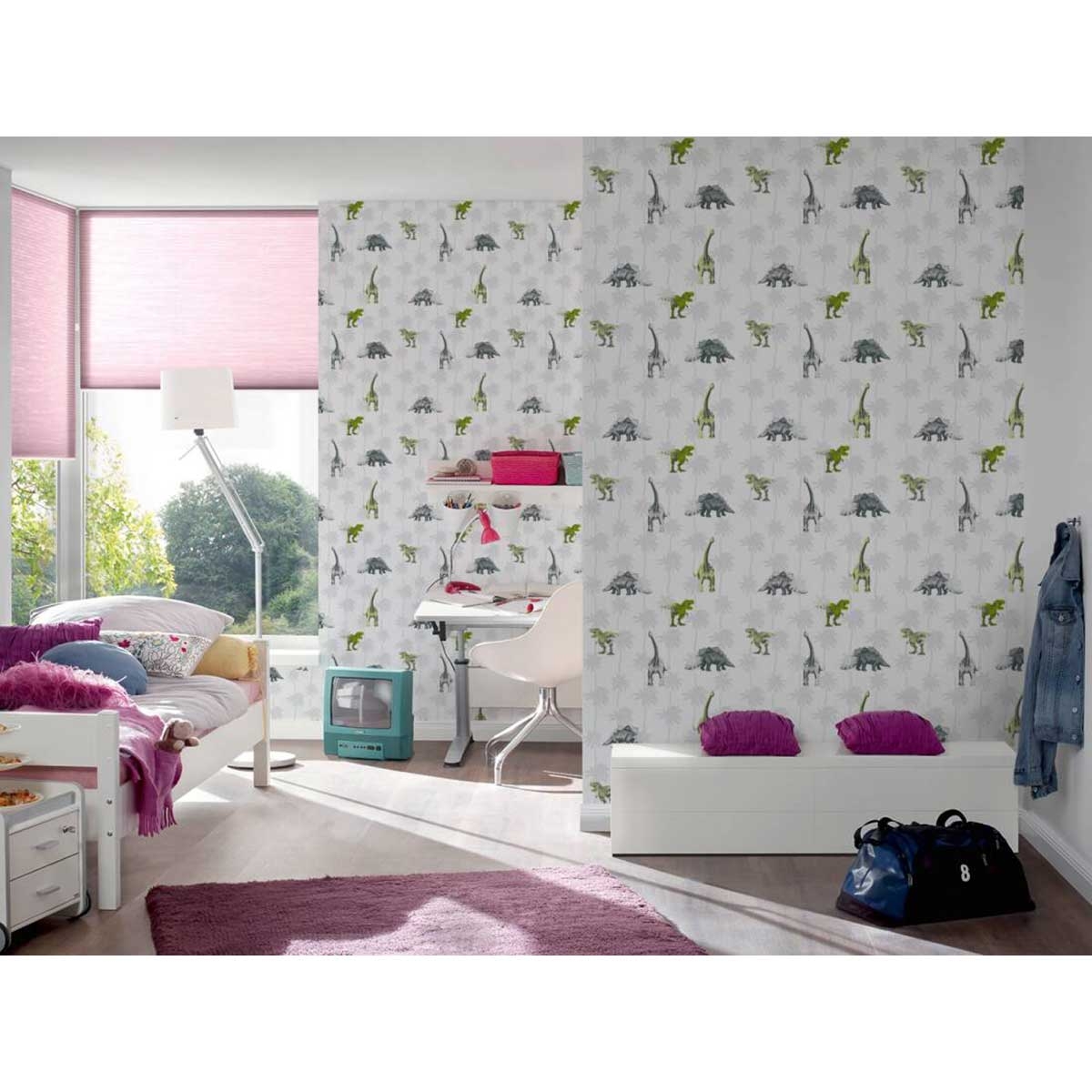 Papier peint enfant imprimé dinosaures — vue 3