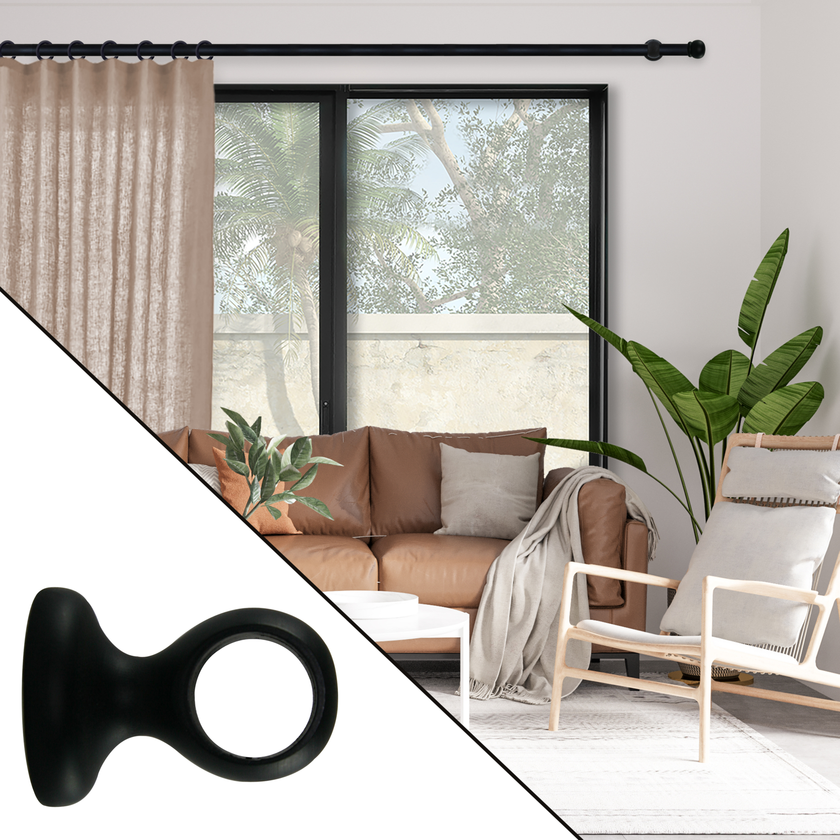 Support de tringle monobloc court — vue 4