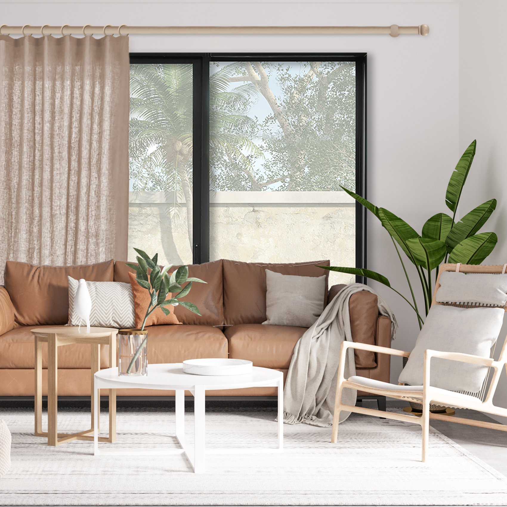 Tringle à rideau bois 1,5 m — vue 3