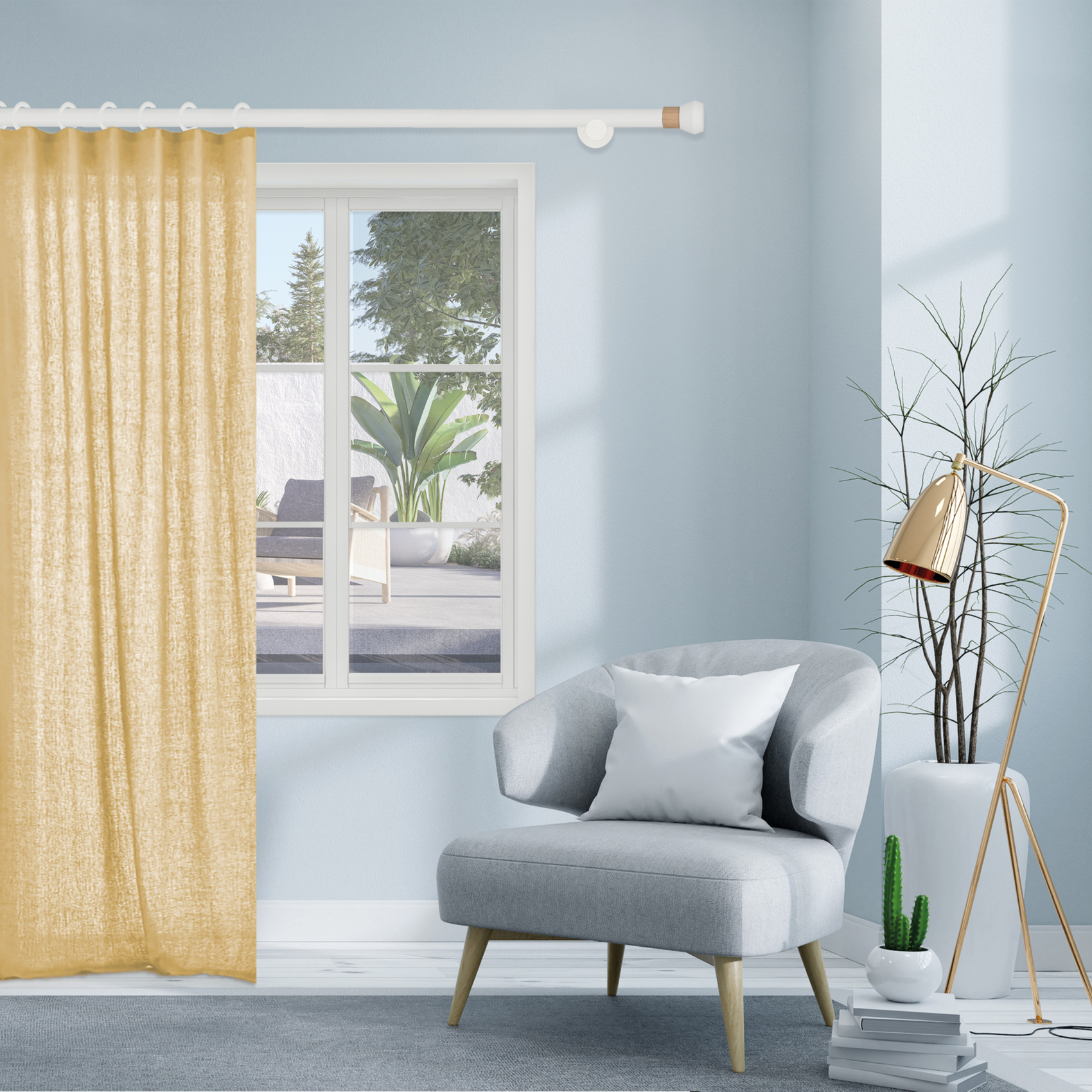 Tringle à rideau bois 1,5 m — vue 6