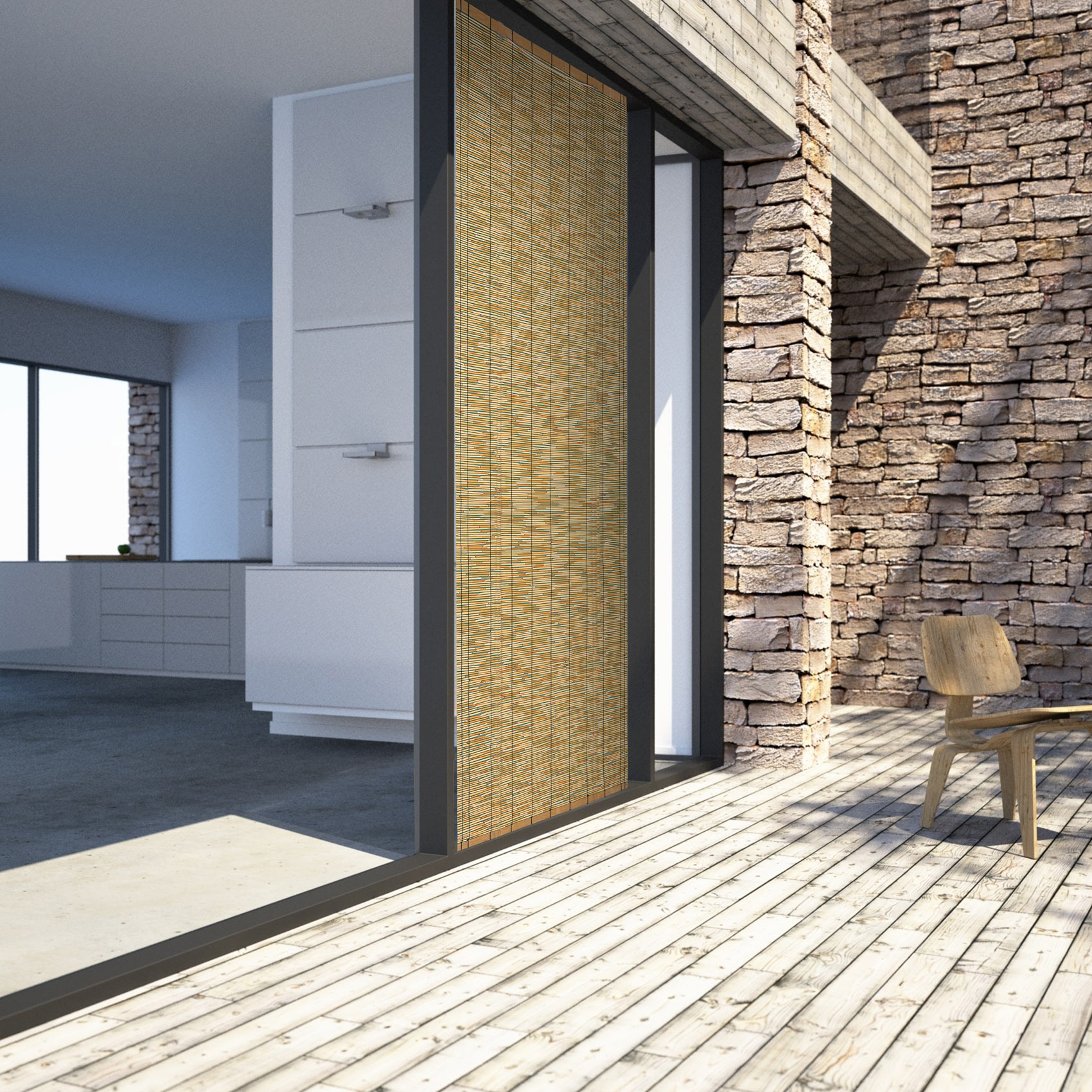 Store en baguettes de roseau avec enrouleur — vue 6