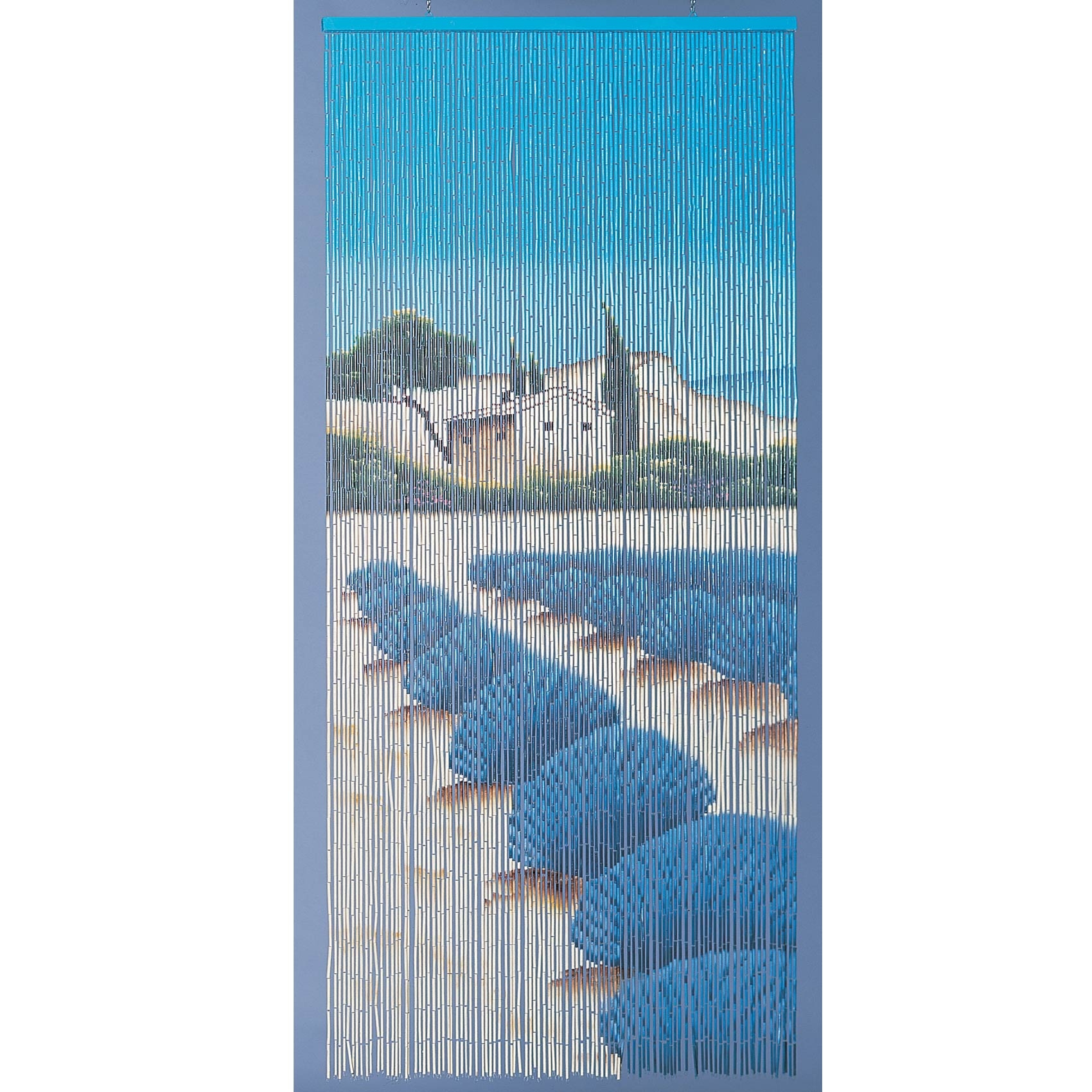 Rideau en bâtonnets de bambou champ de lavande — vue 3