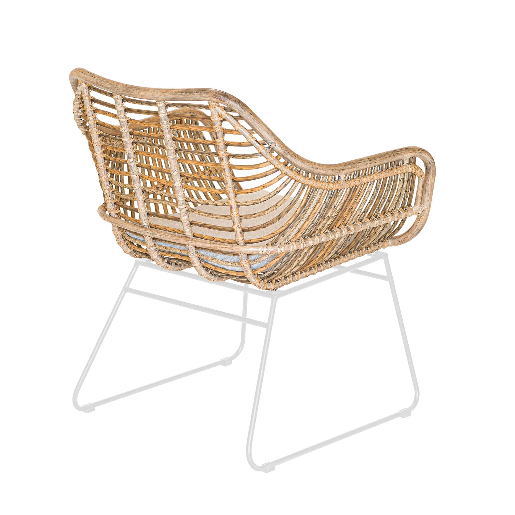 Set de 2 fauteuils en résine tressée imitation rotin — vue 3