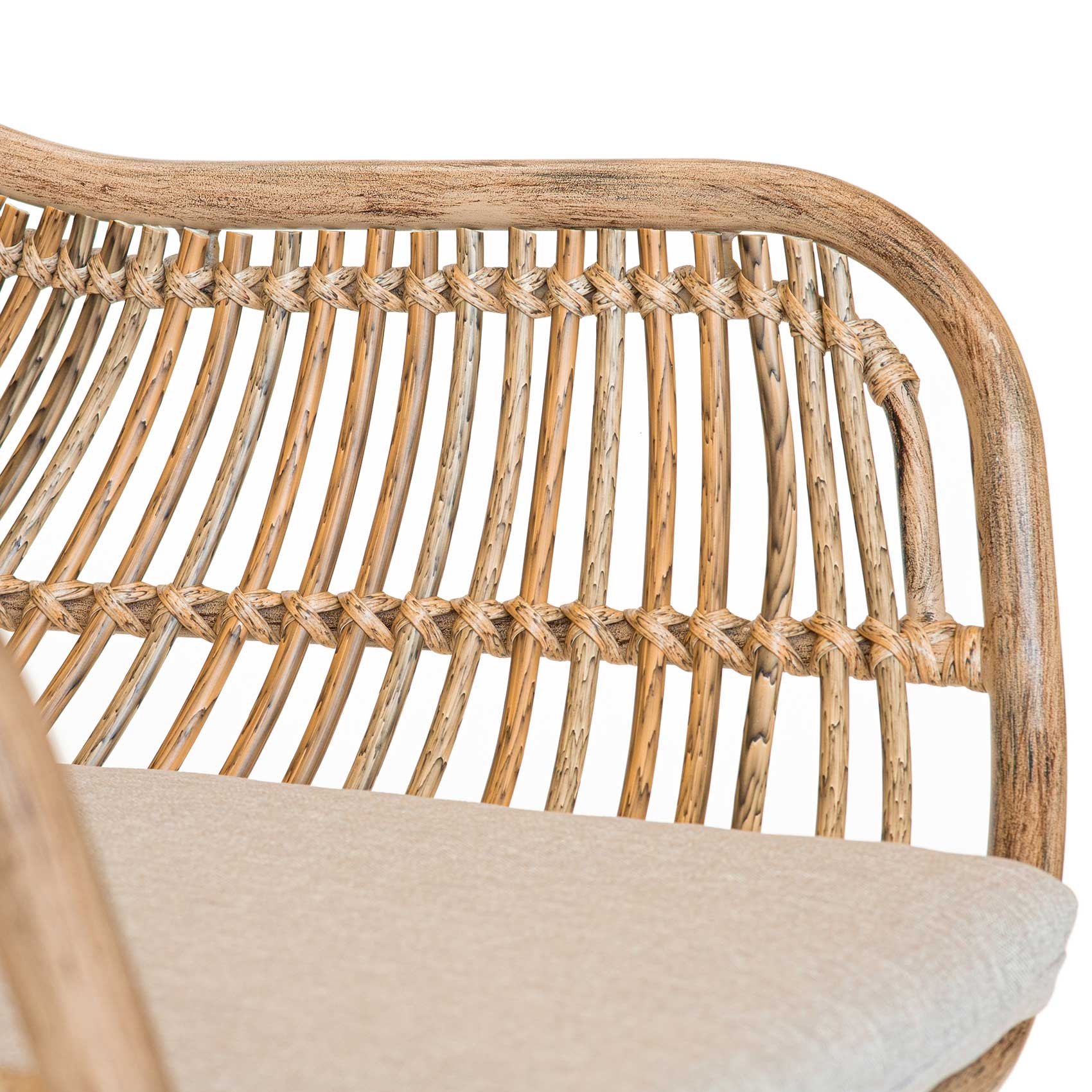 Set de 2 fauteuils en résine tressée imitation rotin — vue 4