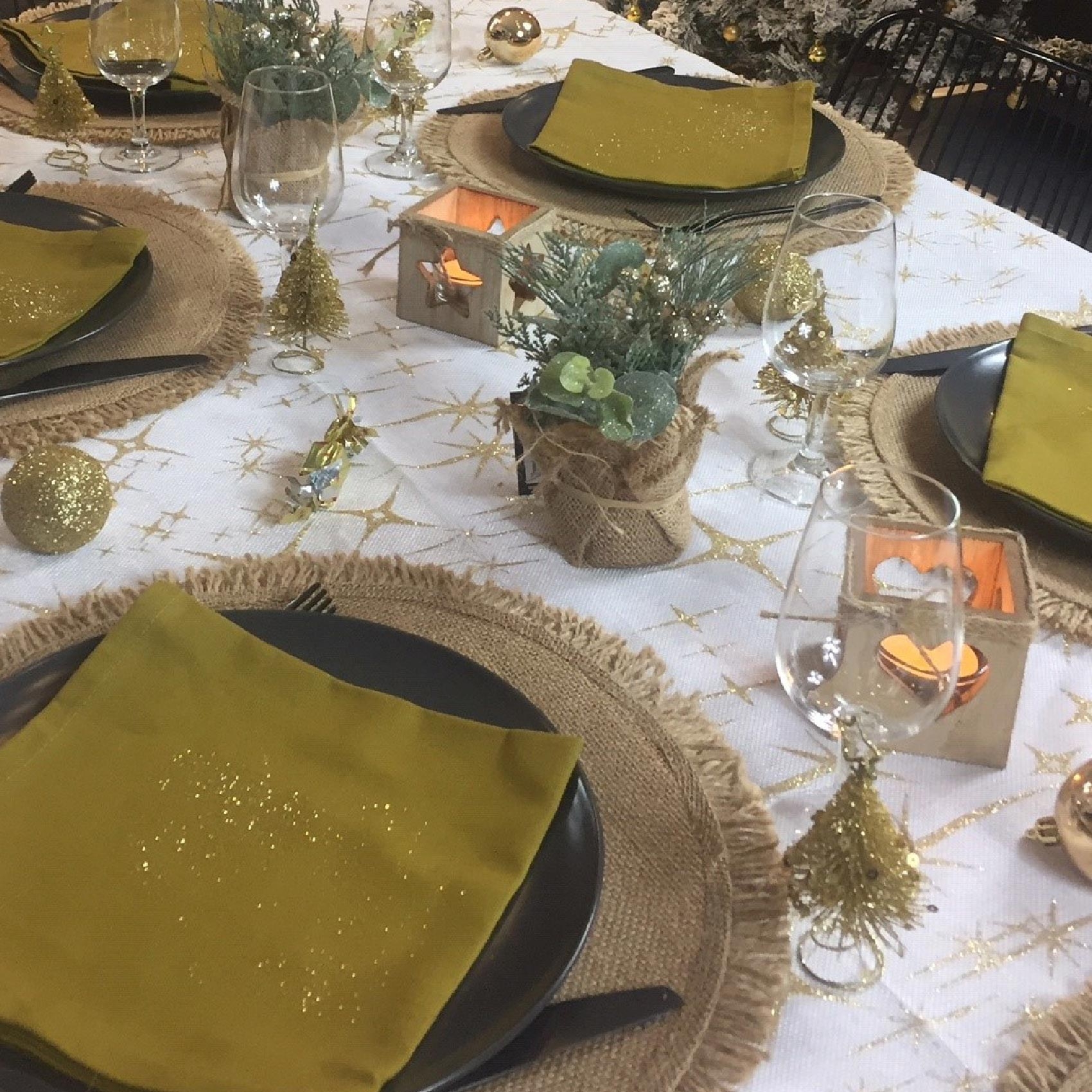 Set de table rond en jute à franges — vue 4