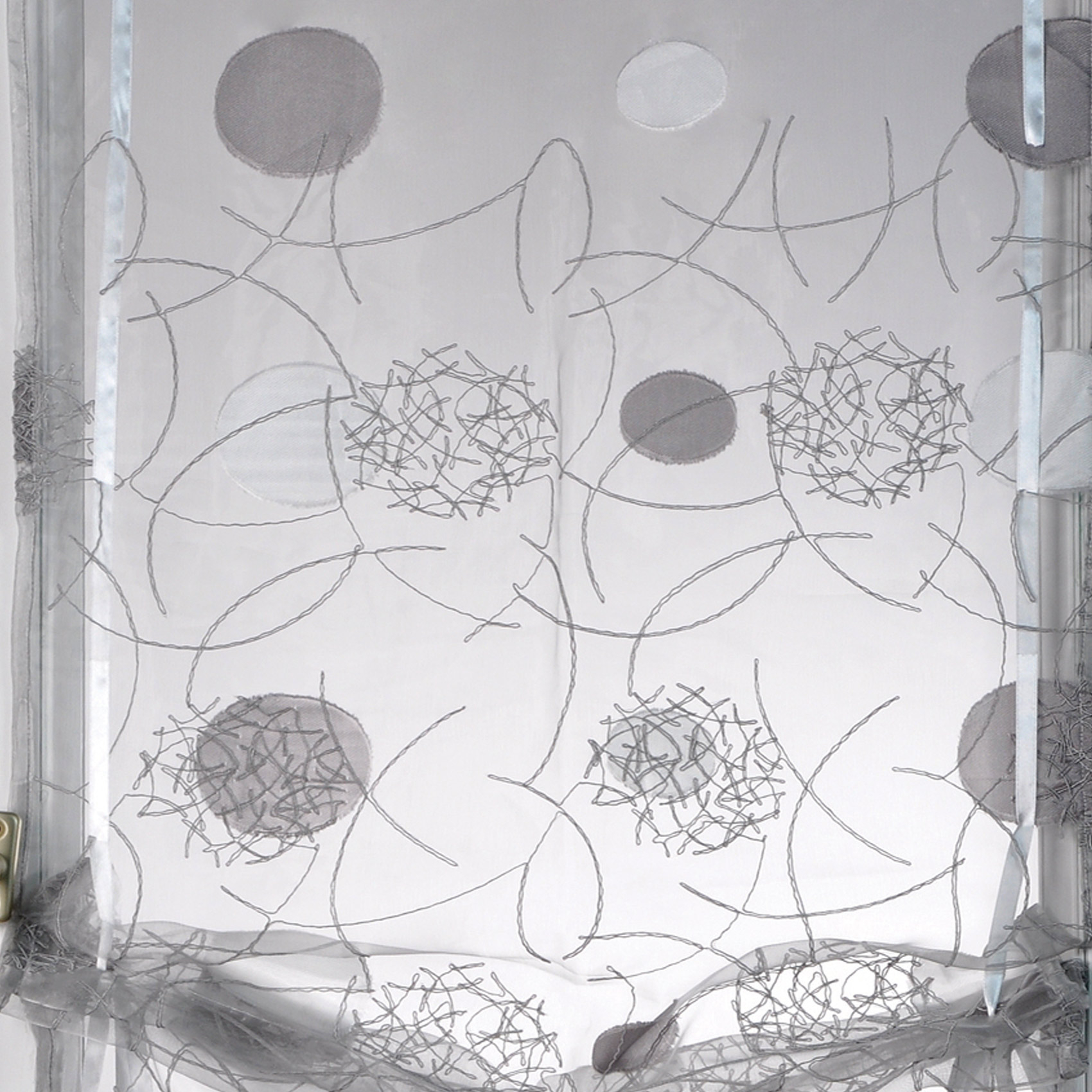 Petit voilage en organza jacquard à remonter — vue 3