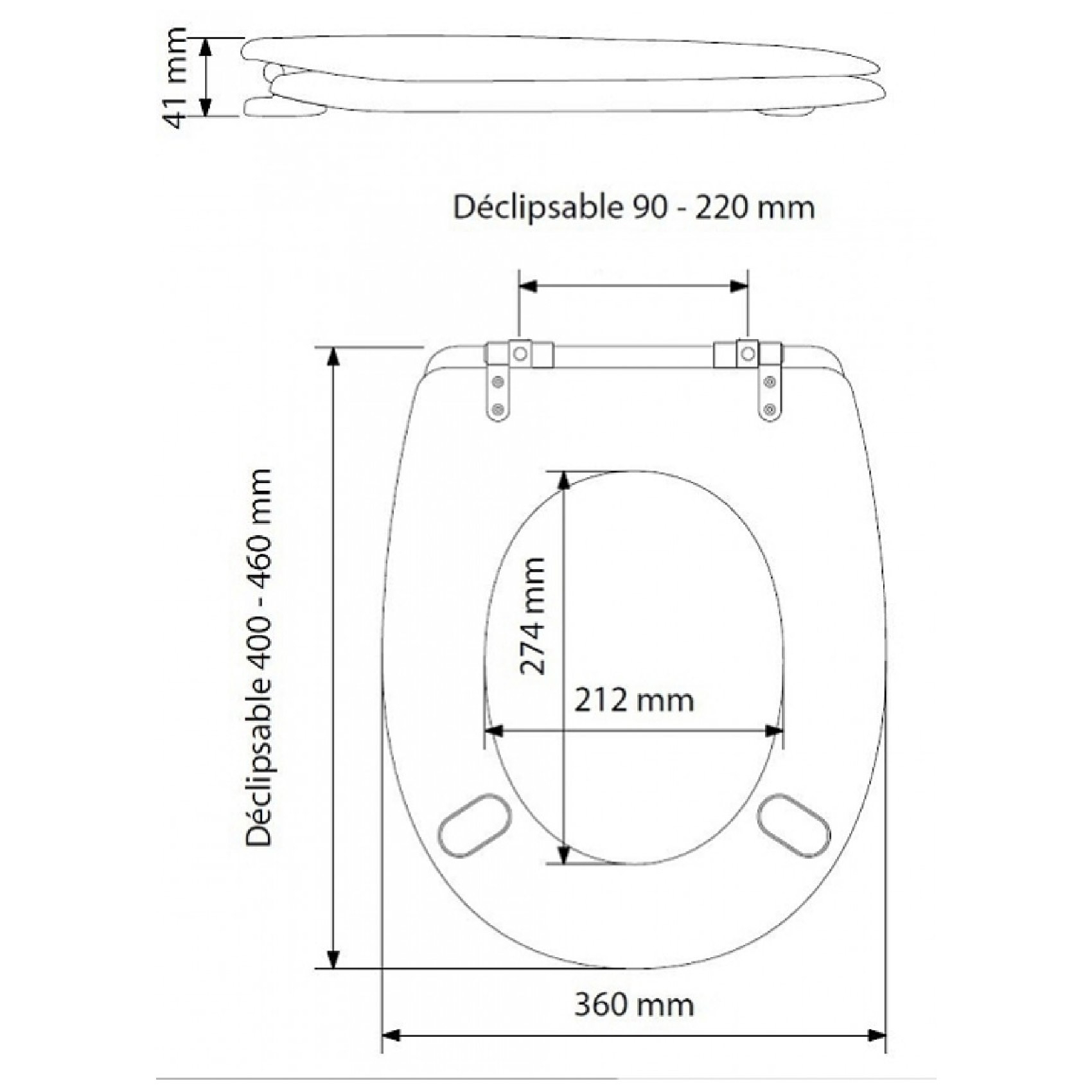 Abattant déclipsable effet bois — vue 4