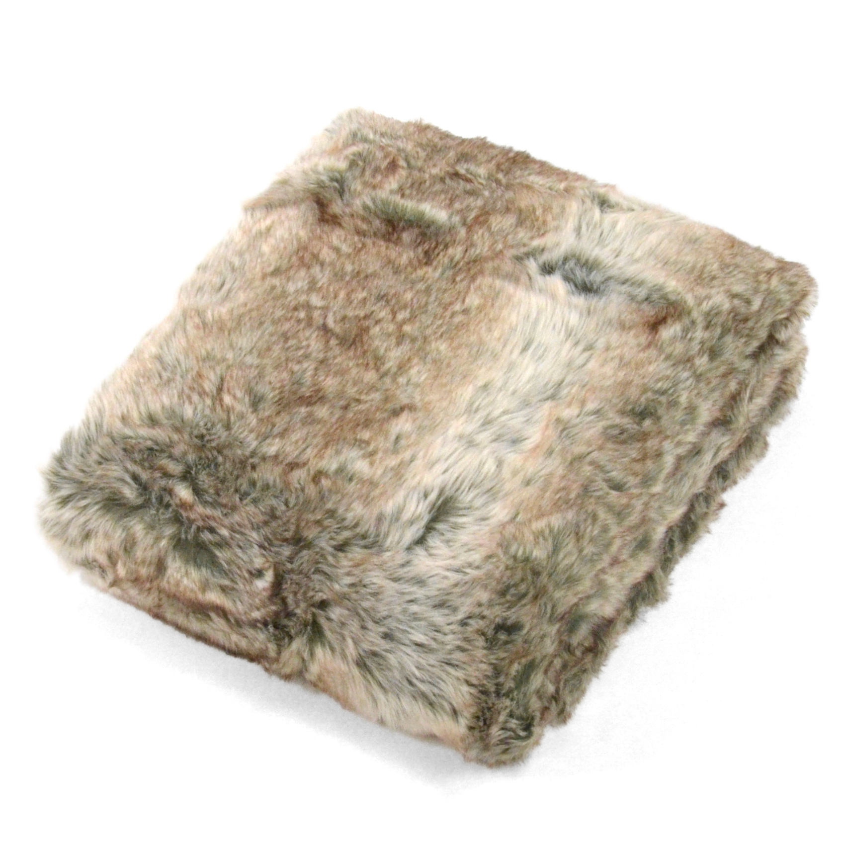 Plaid  imitation fourrure  effet loup brun doublé velours — vue 3