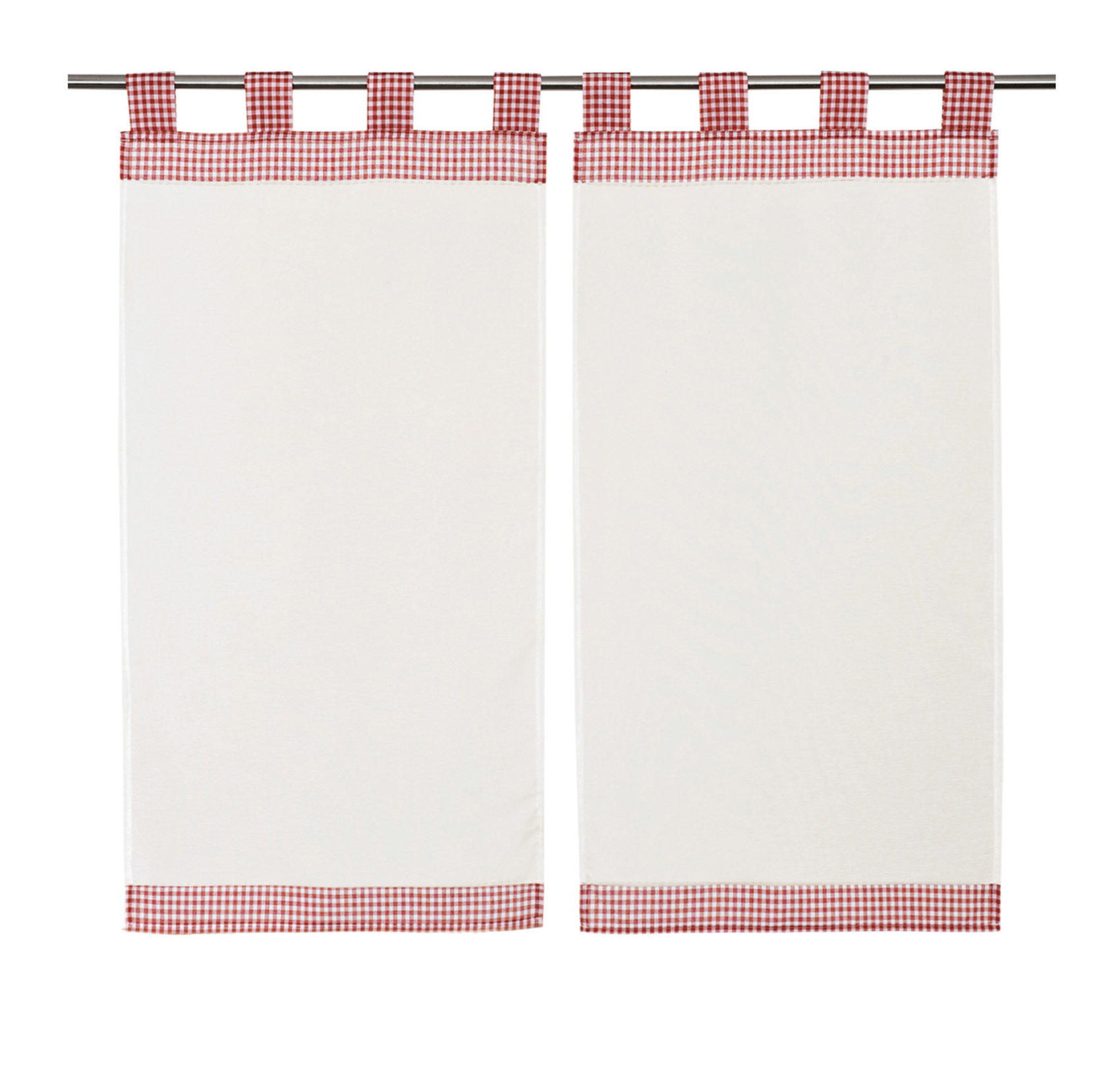 Paire de petit voilage vichy rouge et blanc
