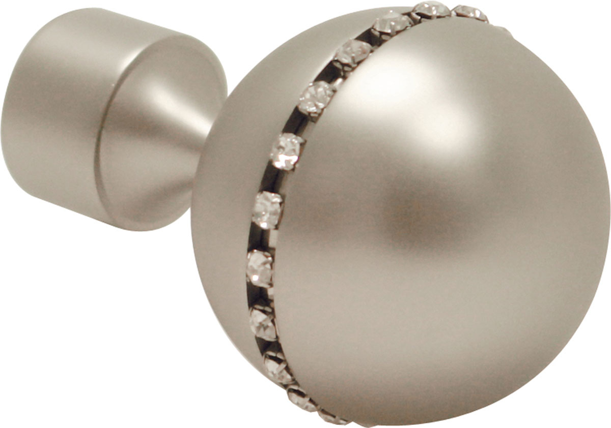 Paire embouts de tringle Sphère strassée — vue 3