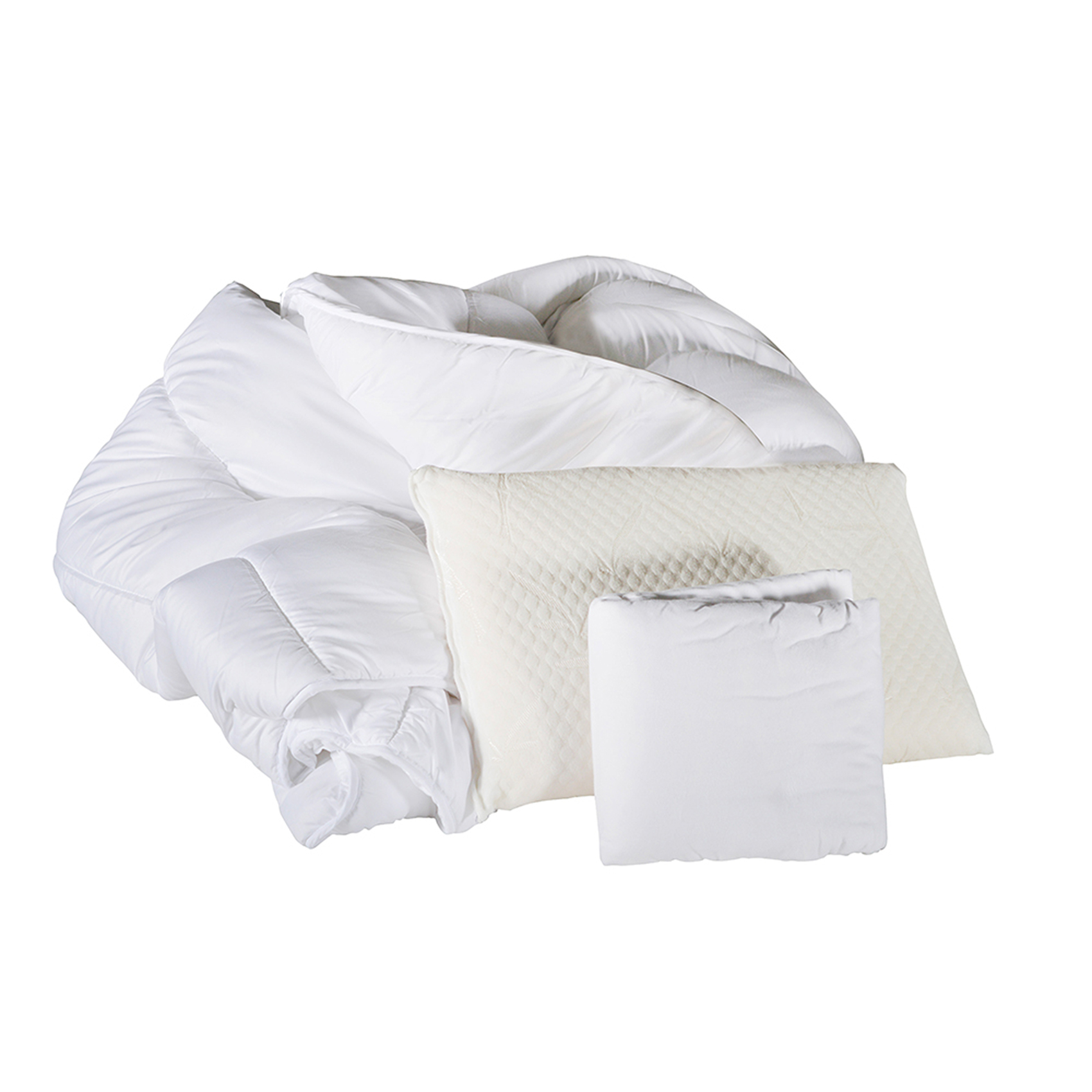 Pack complet literie : Oreiller(s) + Protège-Matelas + Couette