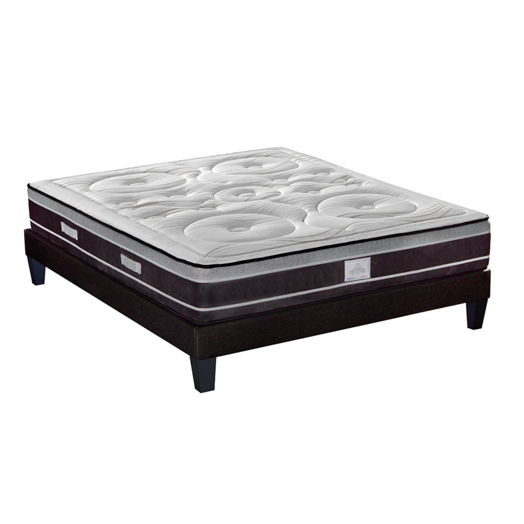 DIVIN - Matelas ressorts ensachés + sommier bois - ferme