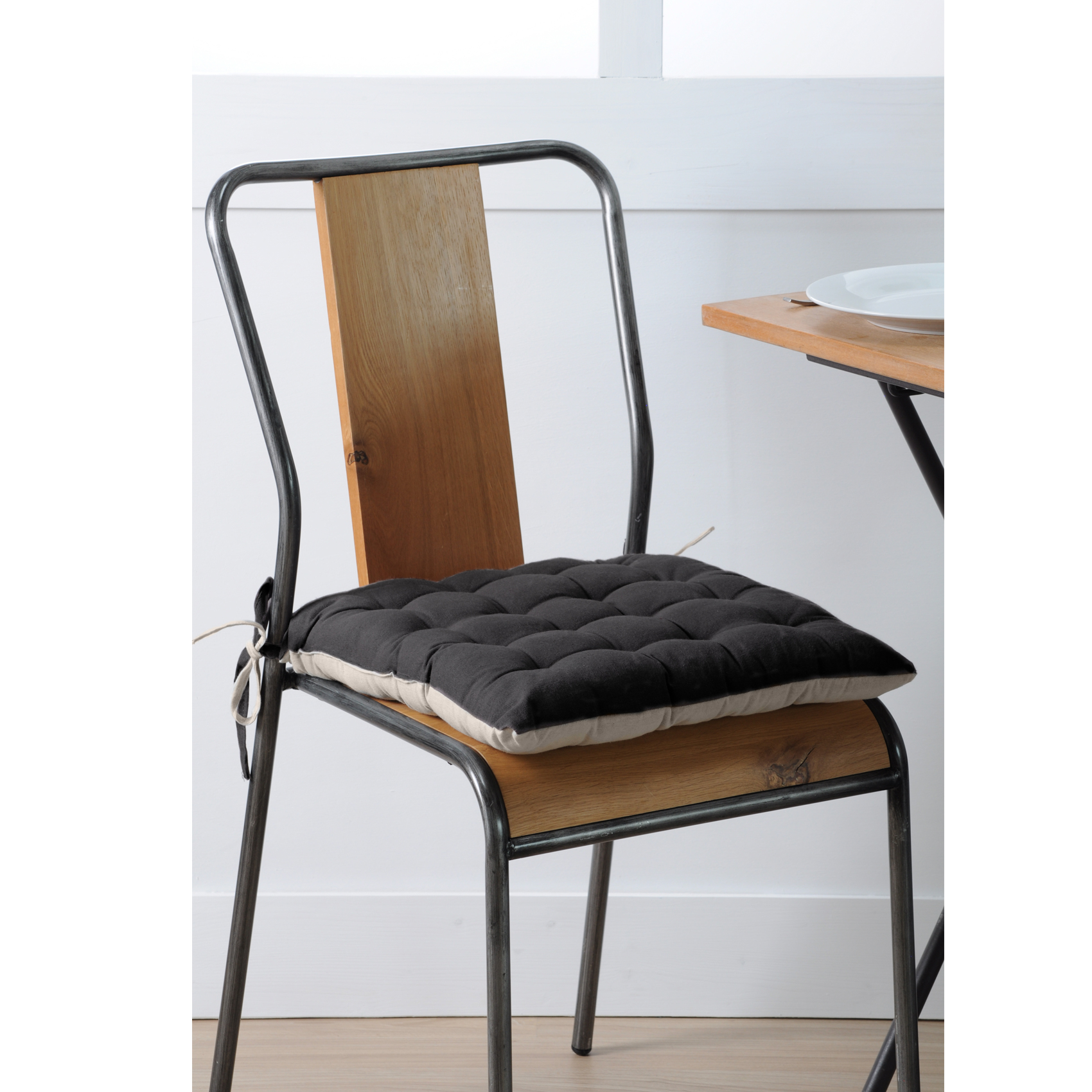 Galette de chaise bicolore à nouette — vue 5