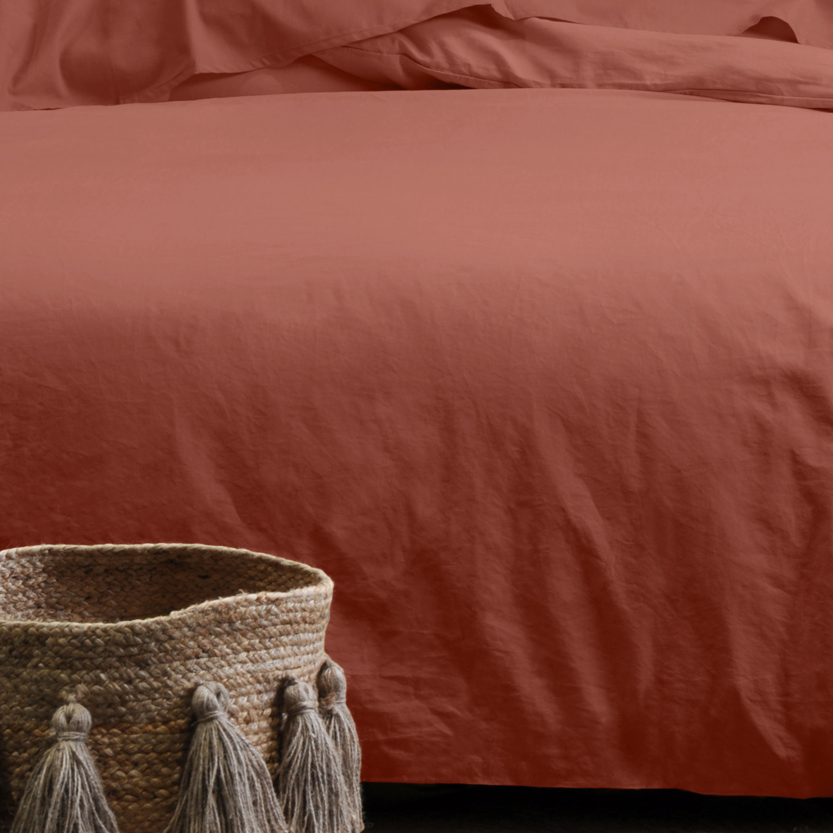 Drap housse uni en coton bio — vue 3