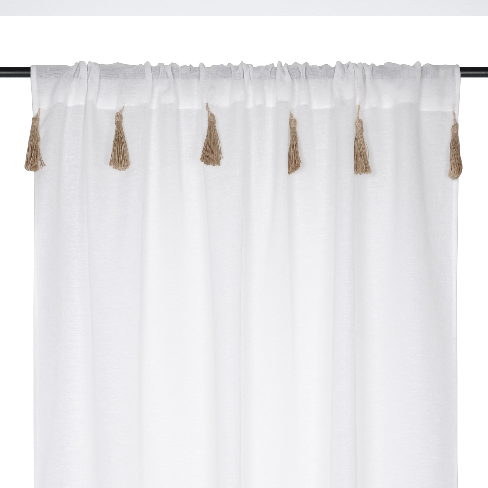 Voilage bohème à pompons en jute — vue 6