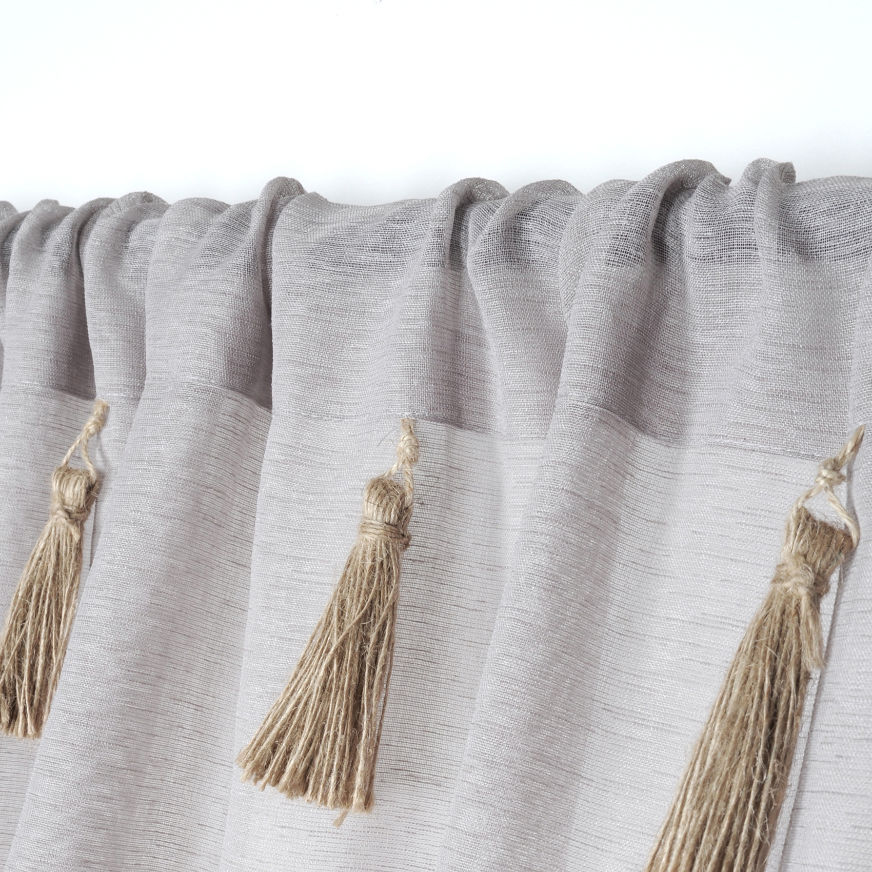 Voilage bohème à pompons en jute — vue 4