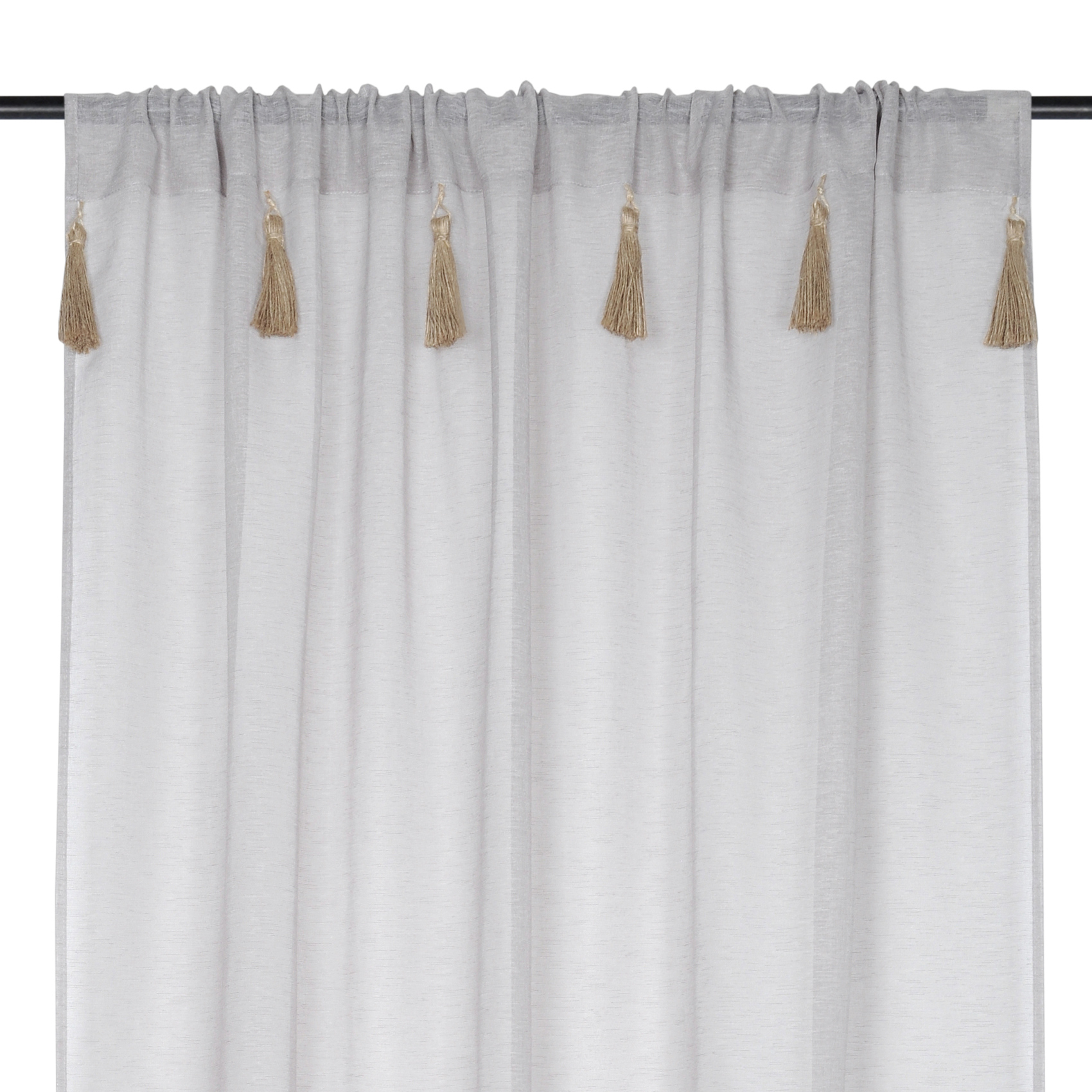 Voilage bohème à pompons en jute — vue 3