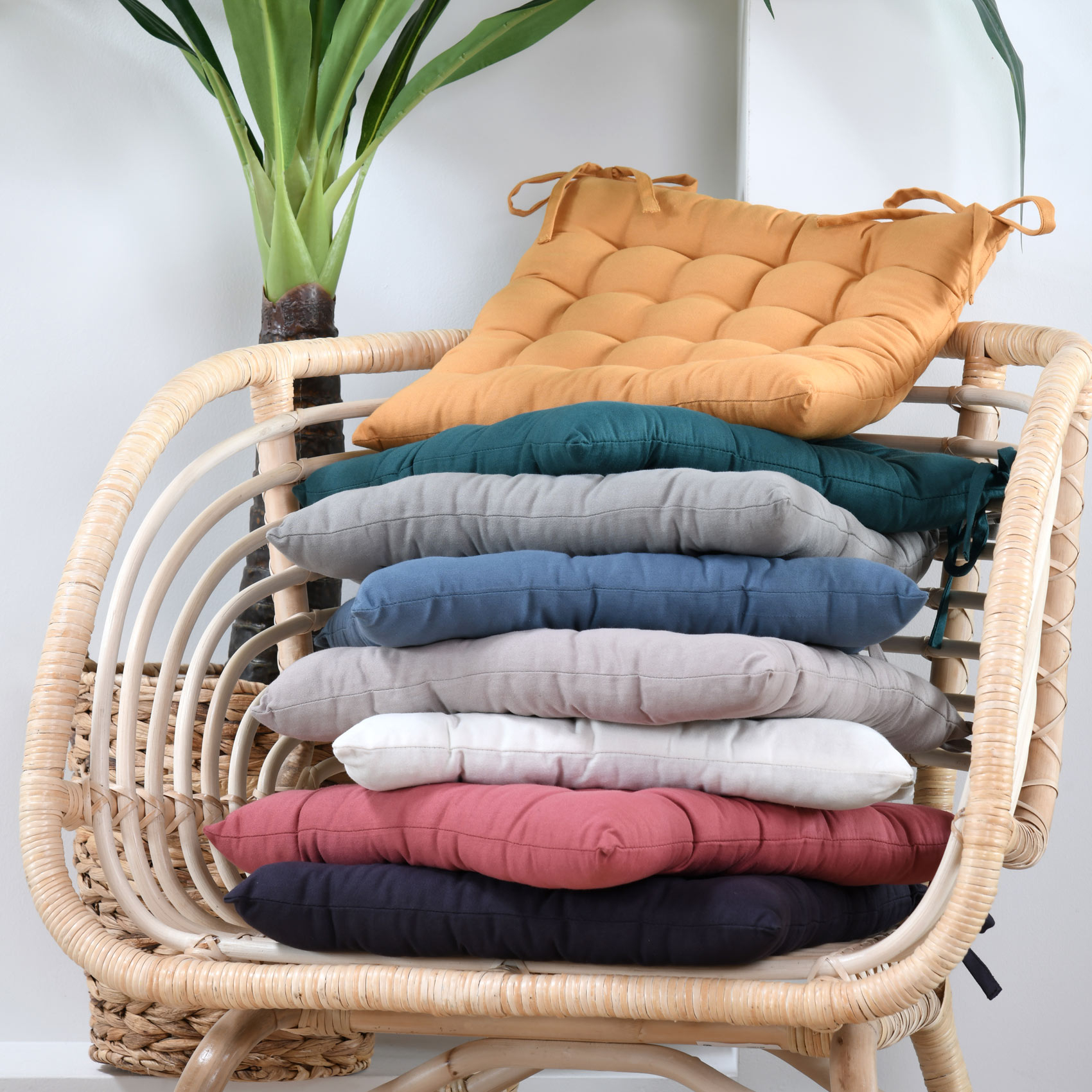 Galette de chaise unie et classique — vue 4