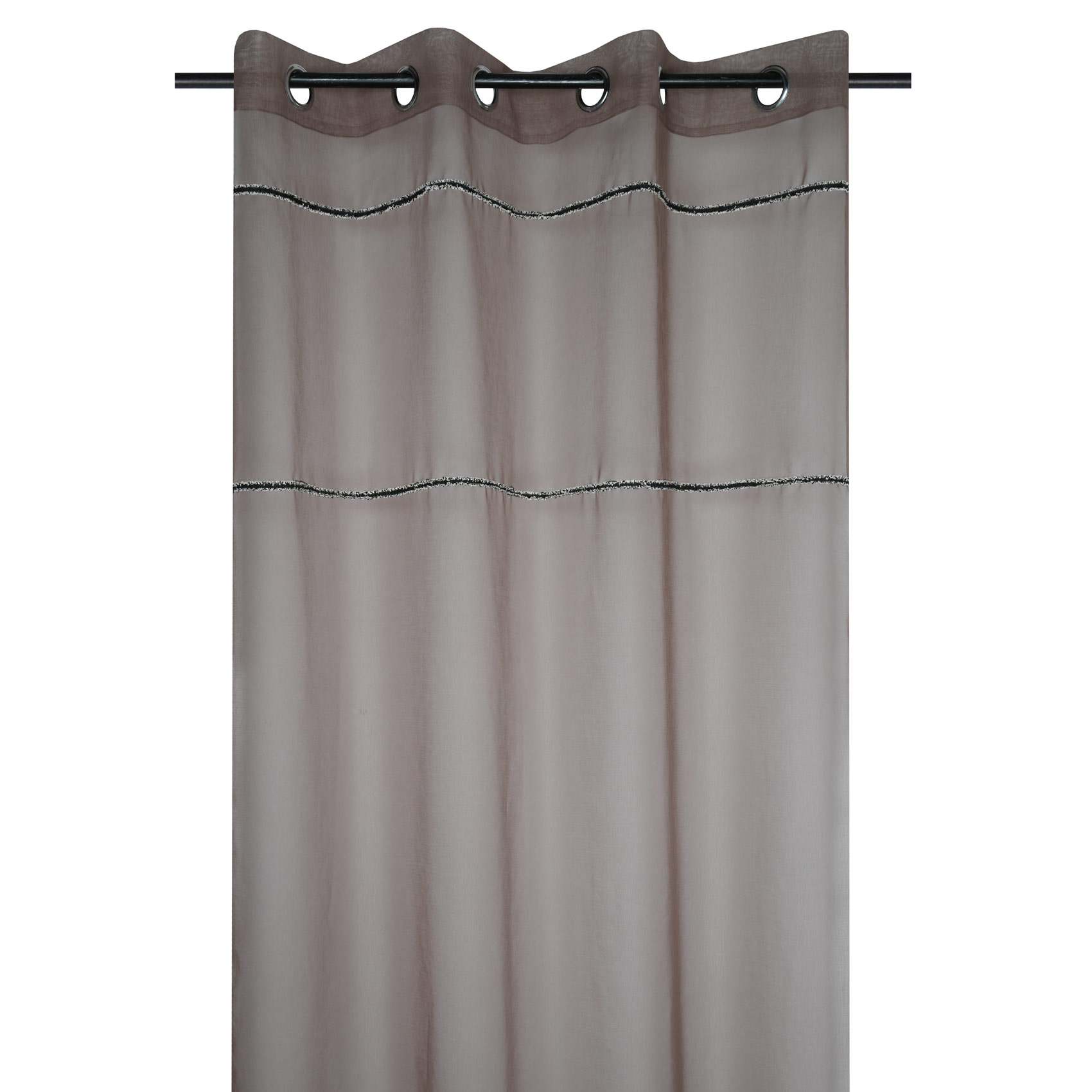 Voilage uni à galons effilochés — vue 3