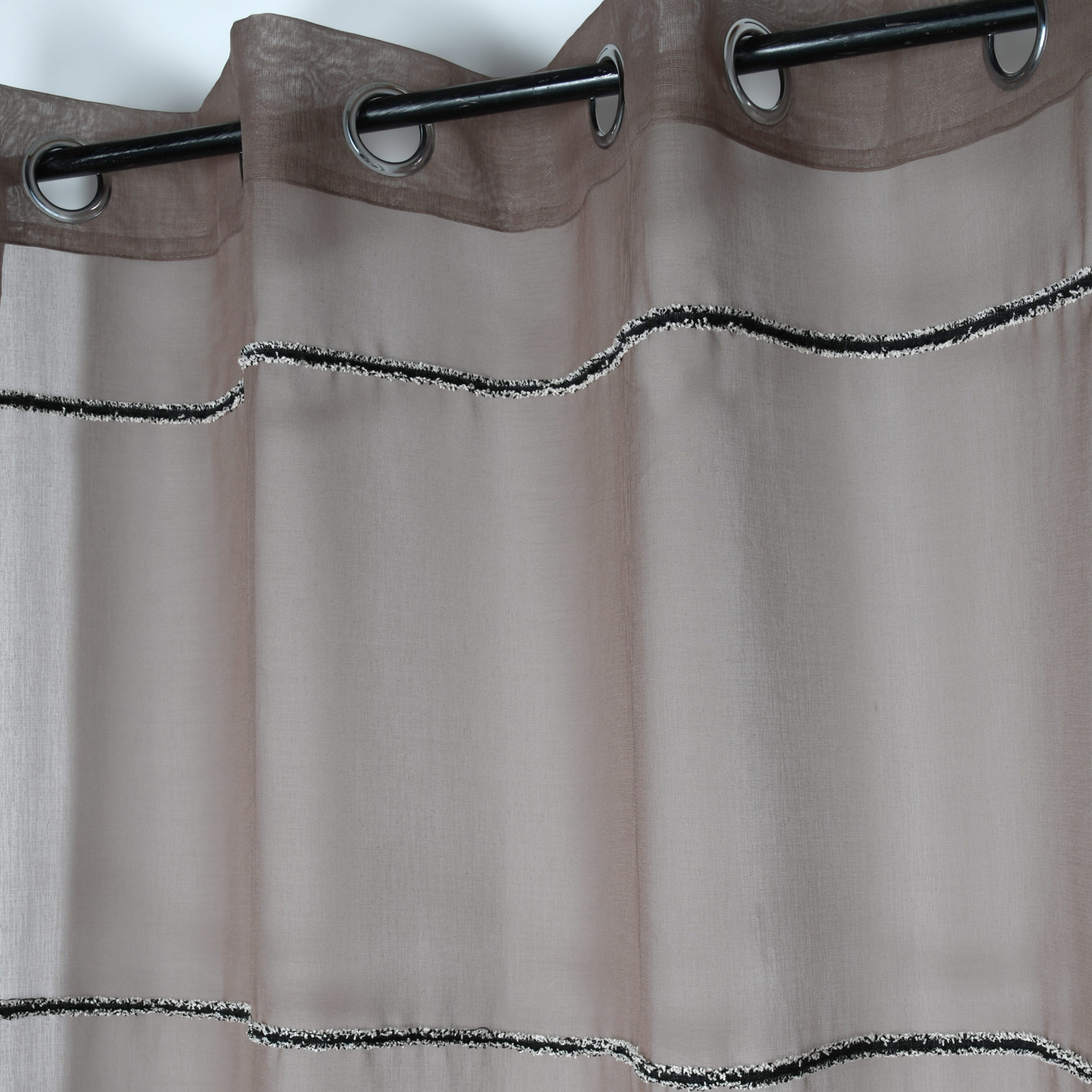 Voilage uni à galons effilochés — vue 4