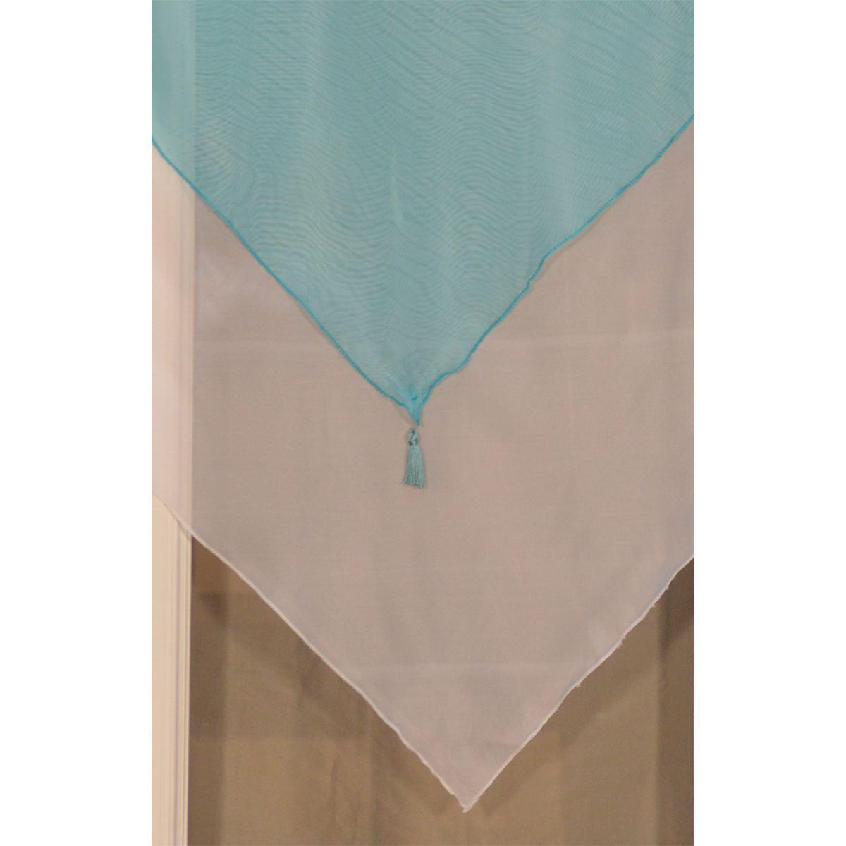 Paire de double petits voilages à pompon — vue 5