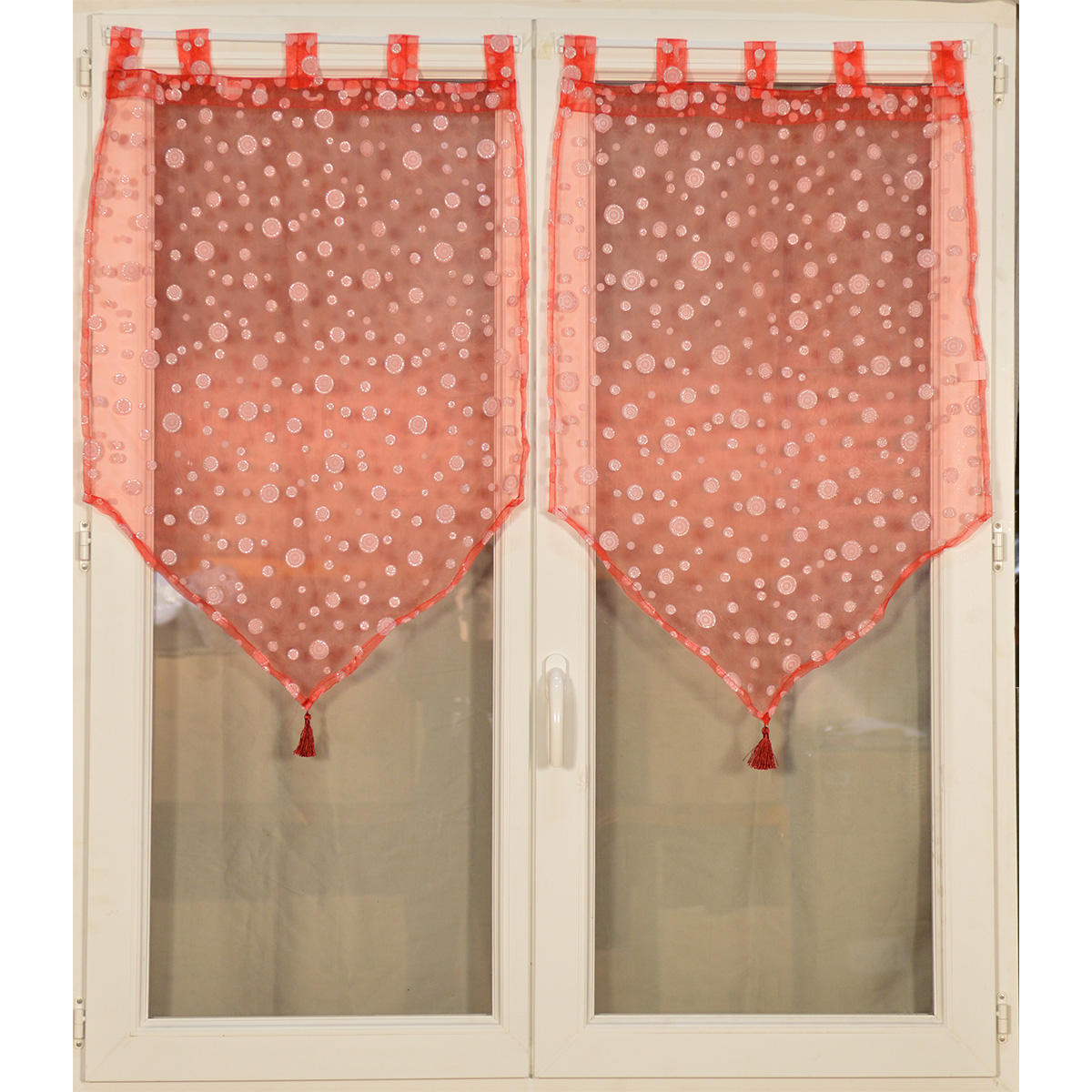 Paire de petits voilages à bulles argentées — vue 4