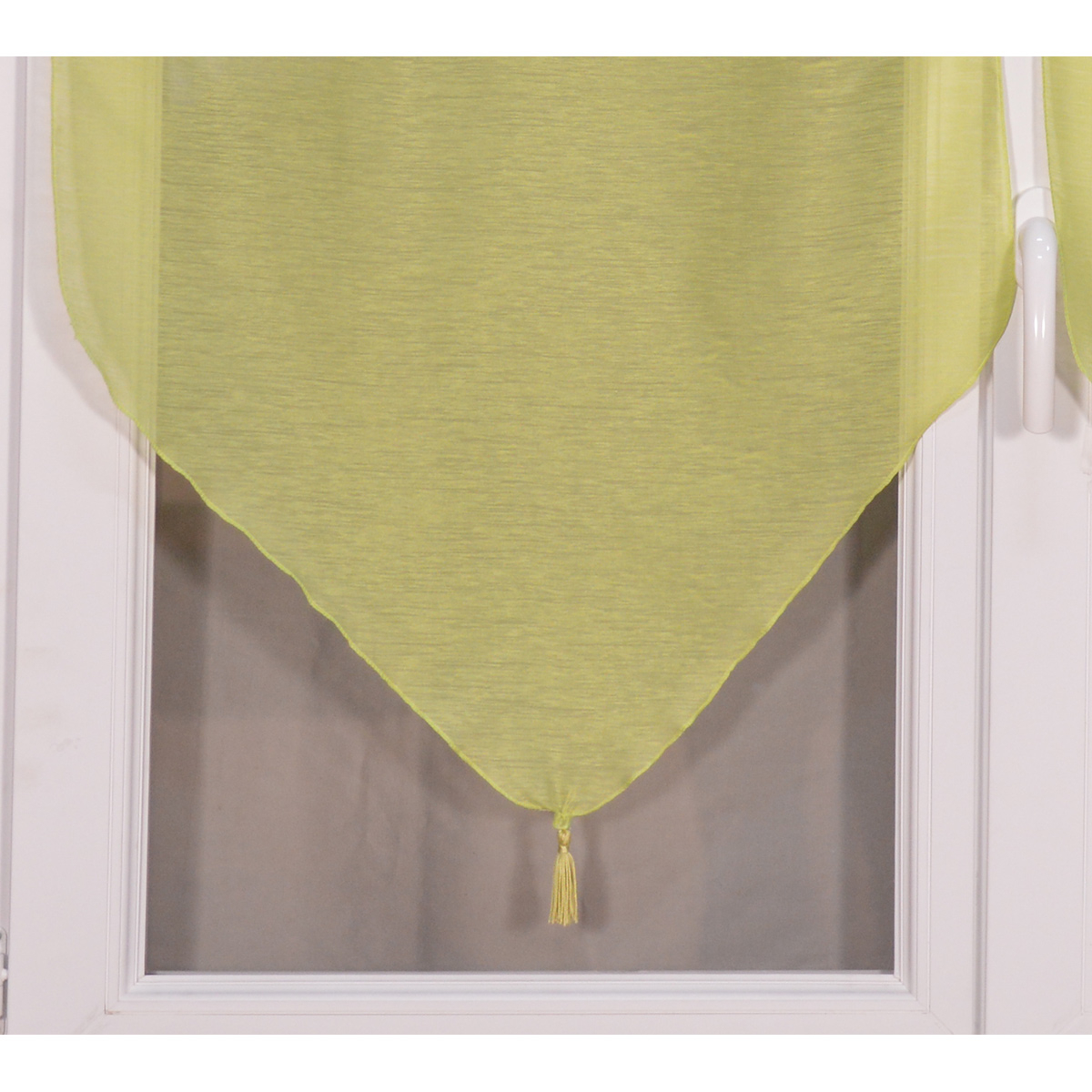 Paire de petits voilages anis en pointe avec pompon — vue 3