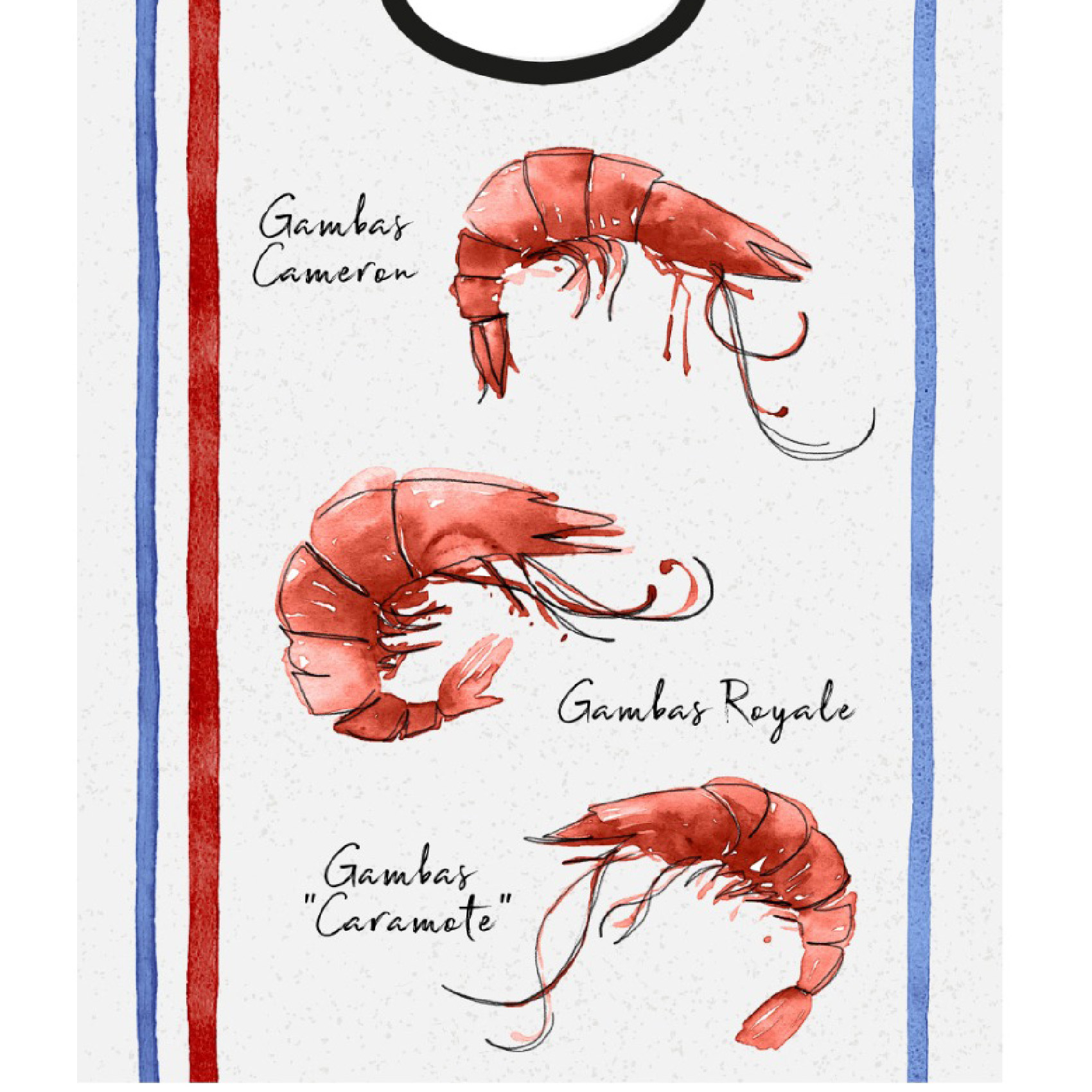 Bavoir à impression gambas — vue 3