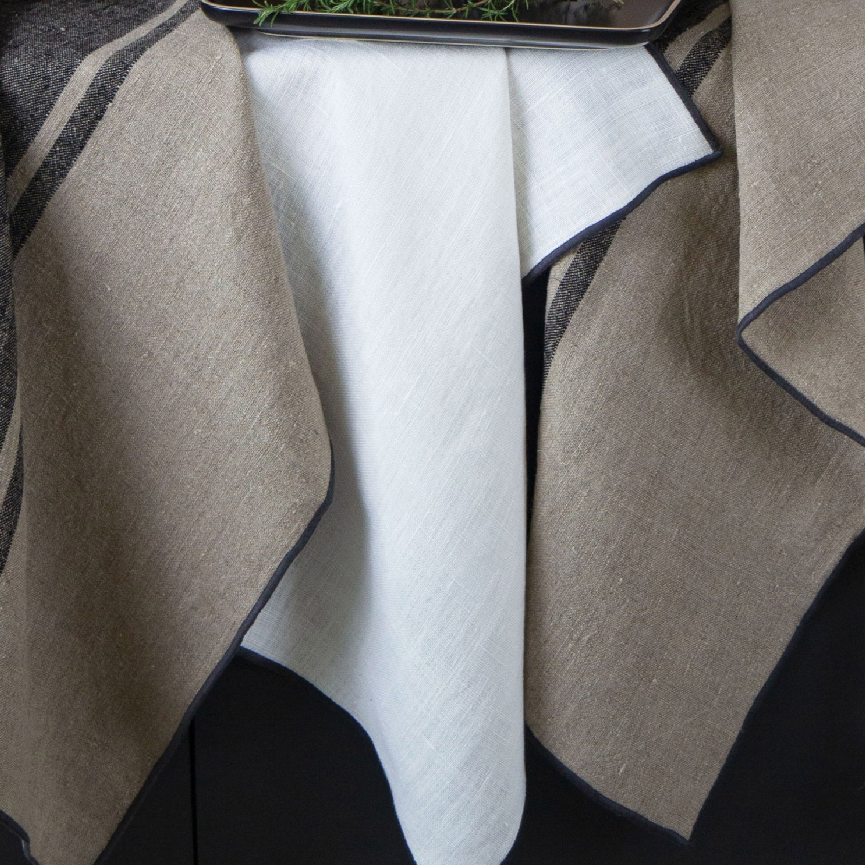 Torchon de cuisine tissé en lin — vue 3