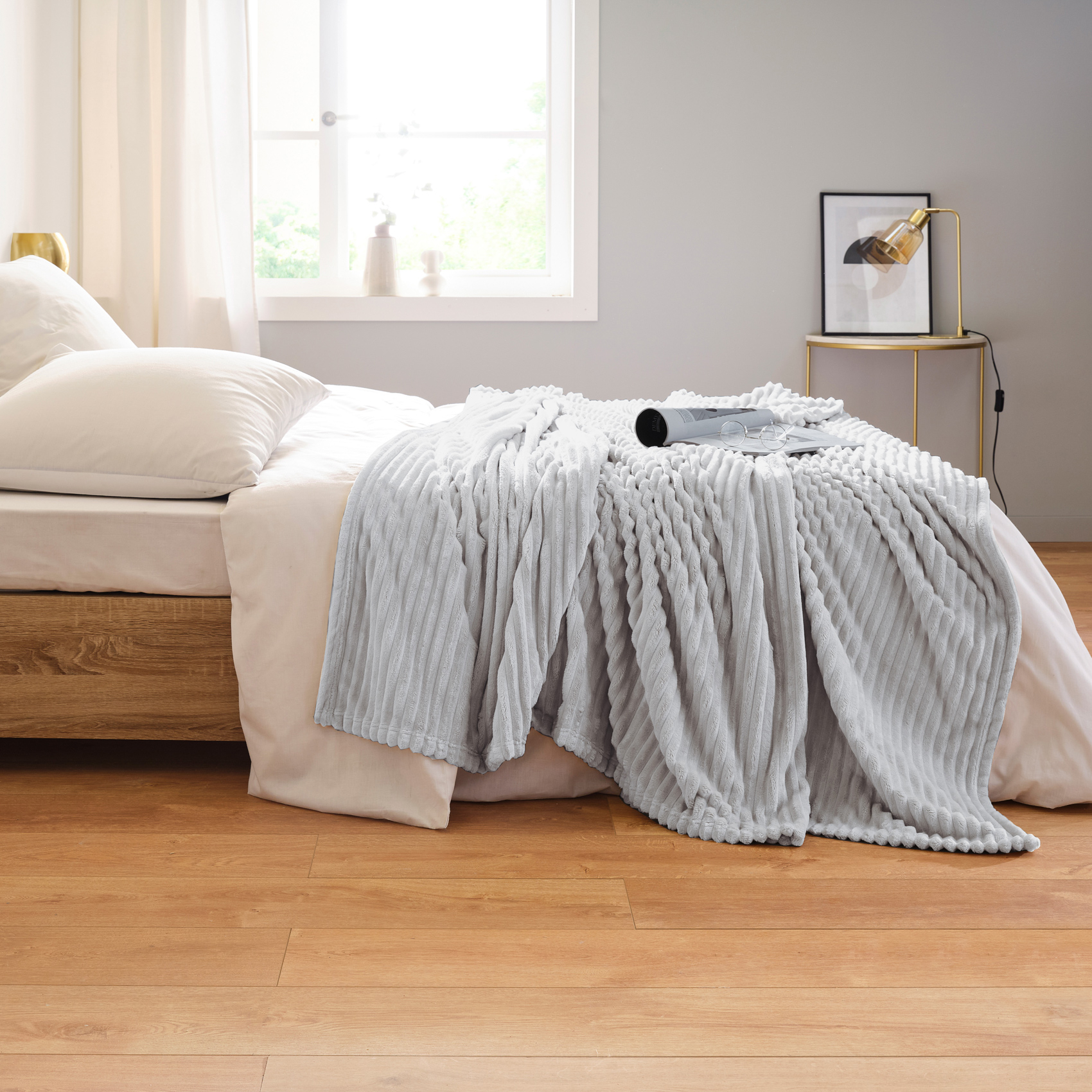 Couverture polaire à effet côtelé 3D — vue 4