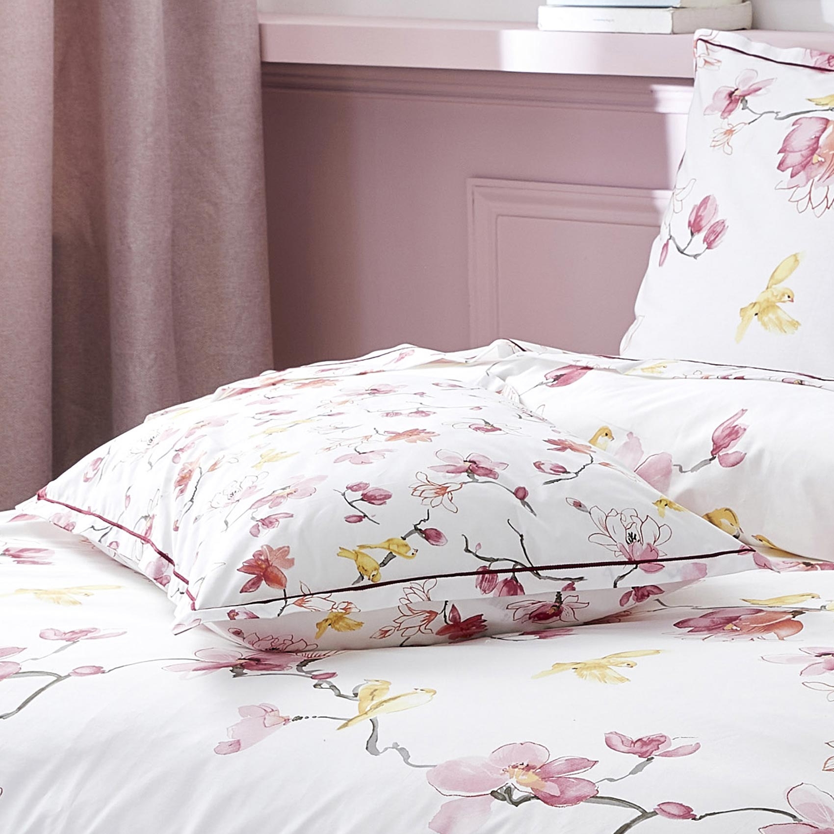 Taie d'oreiller imprimée fleurs et oiseaux — vue 5