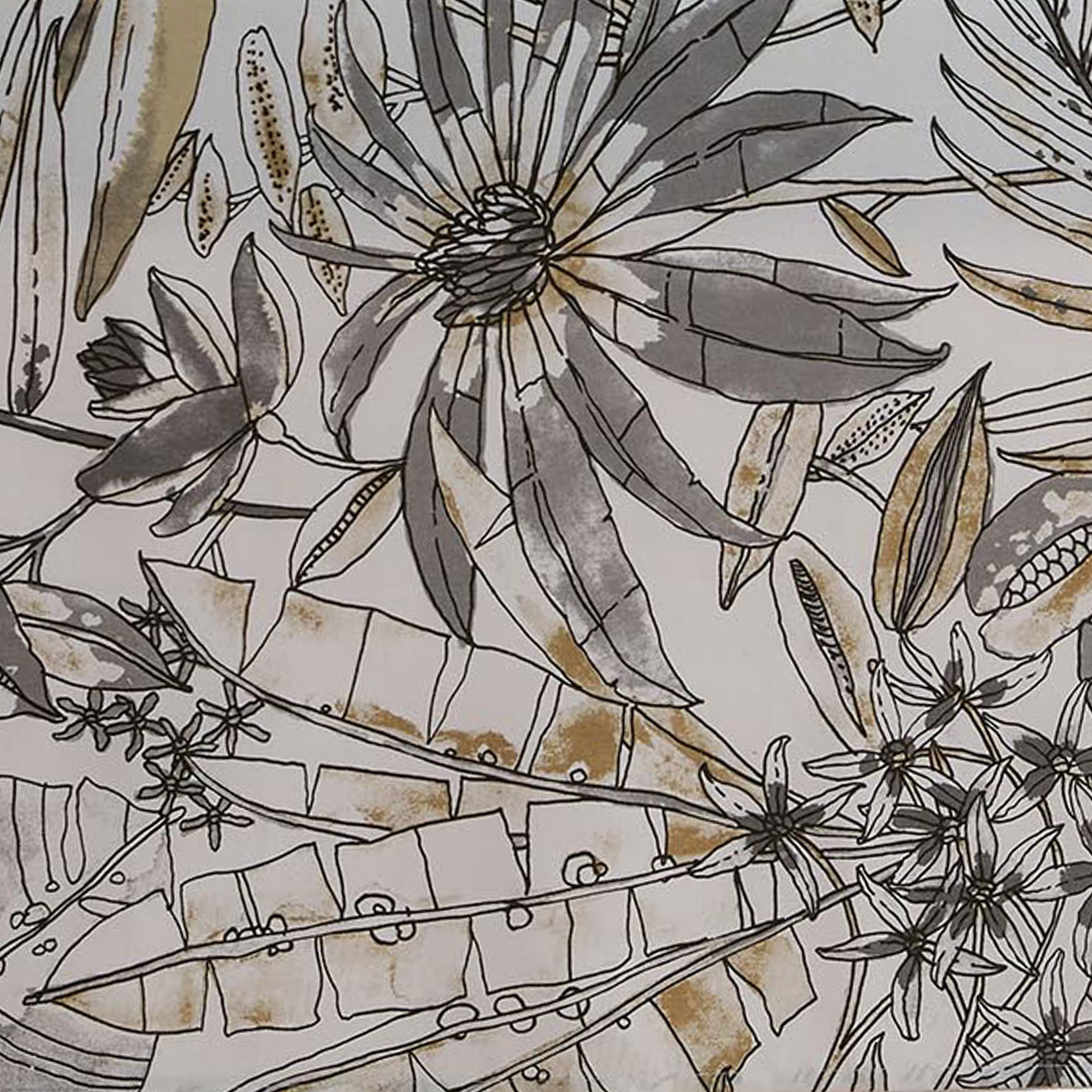 Nappe rectangulaire enduite florale — vue 3