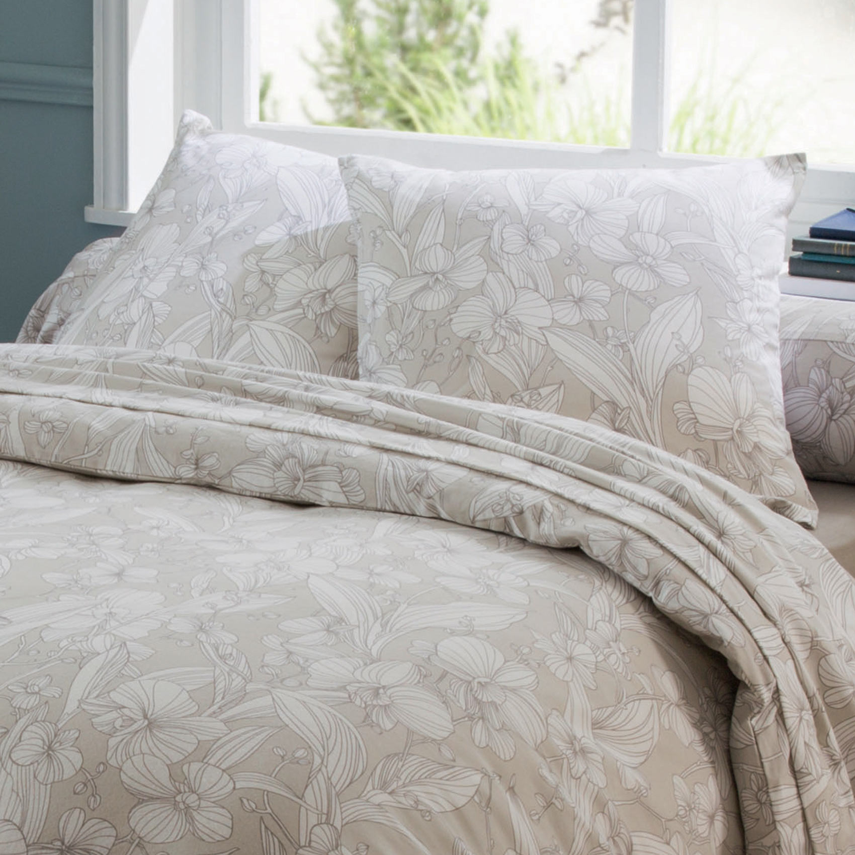 Parure de lit en flanelle esprit fleuri — vue 3