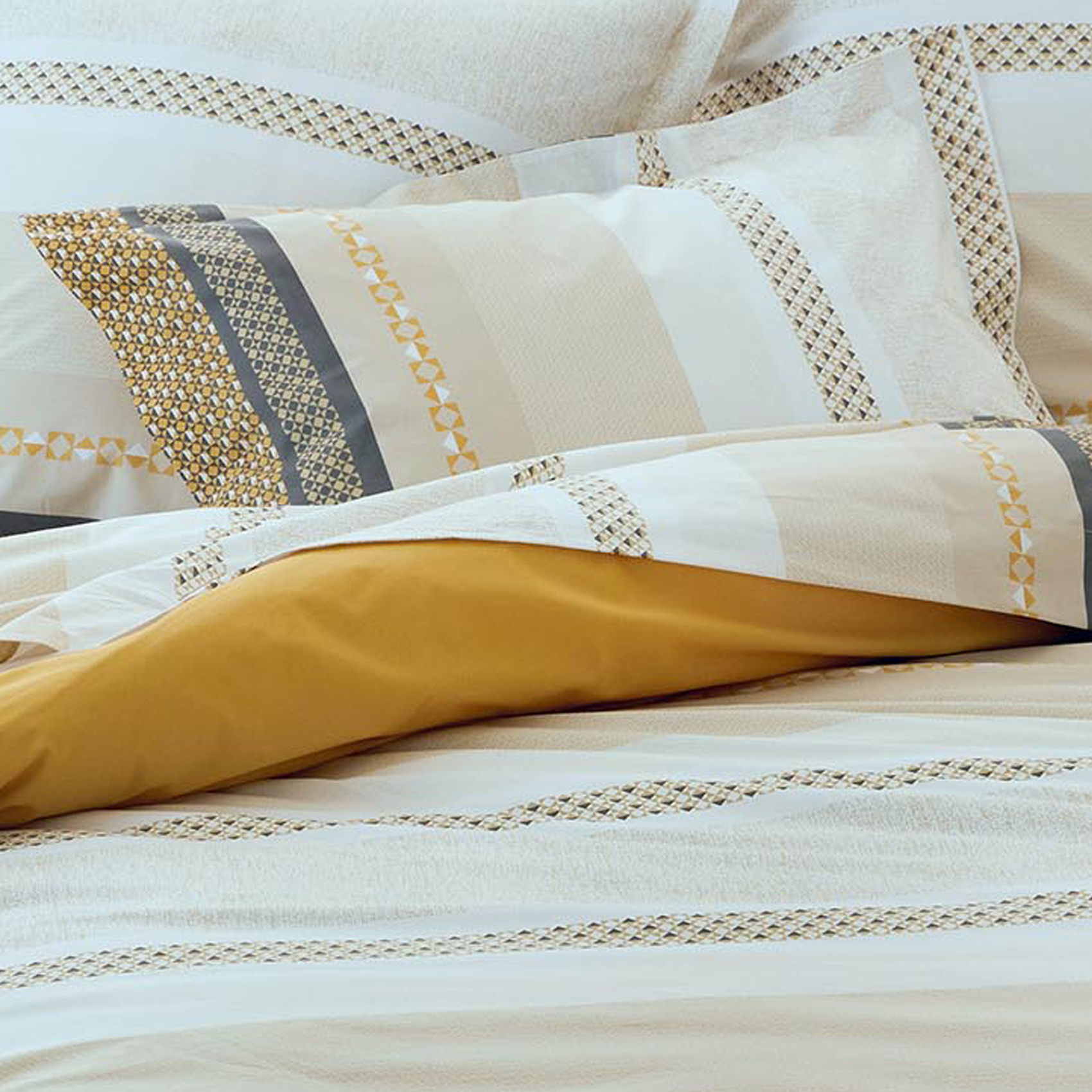 Taie d'oreiller en percale de coton au style ethnique chic