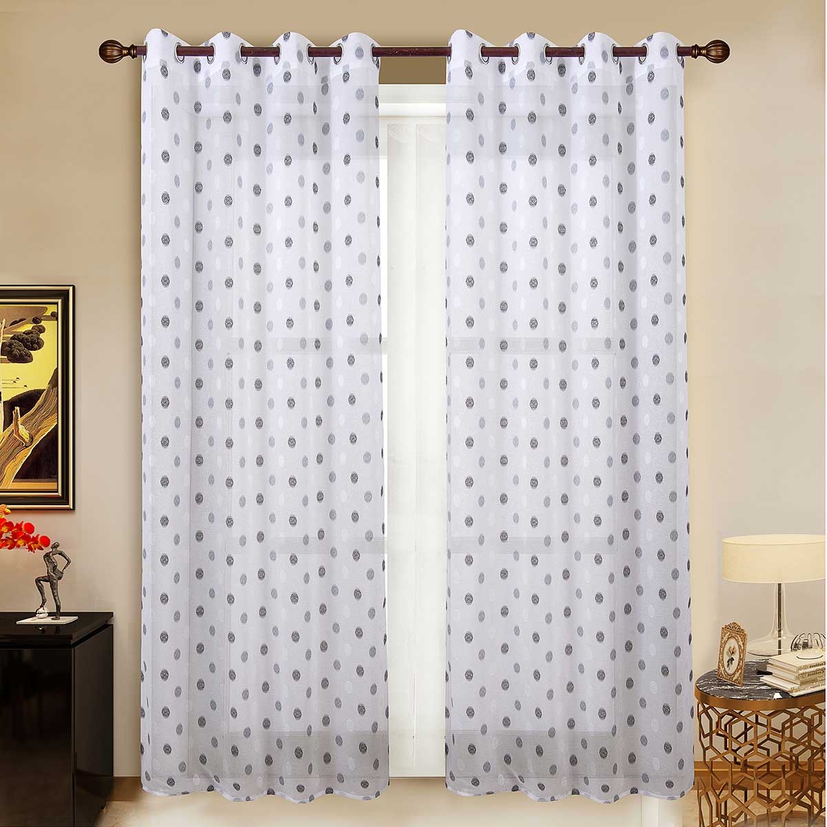 Paire de voilages à cercles géométriques — vue 3