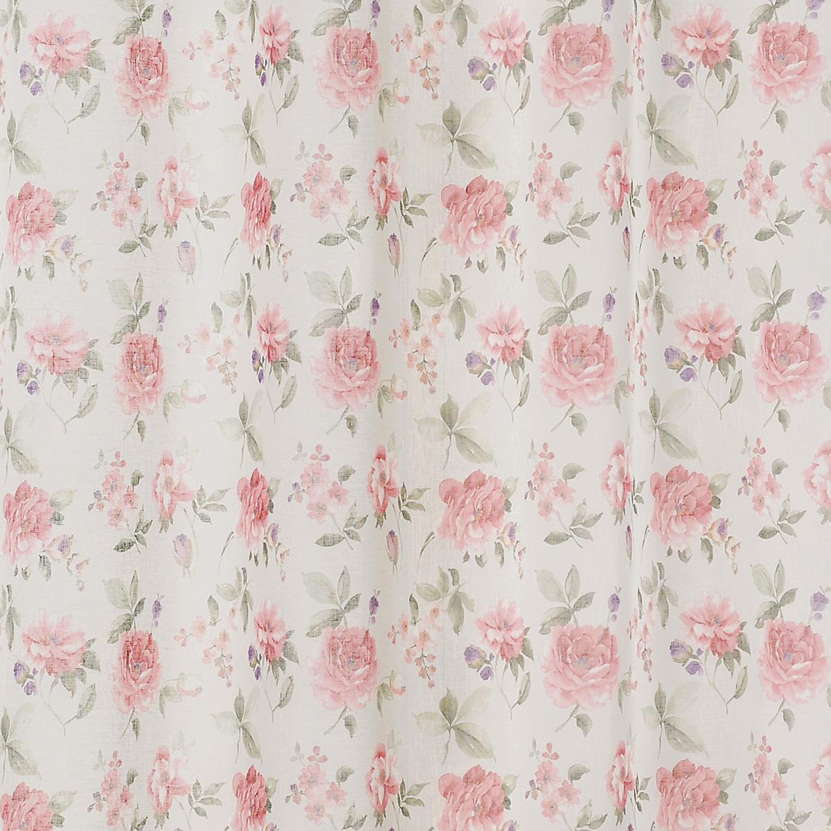 Voilage en poly/lin imprimé rose — vue 3