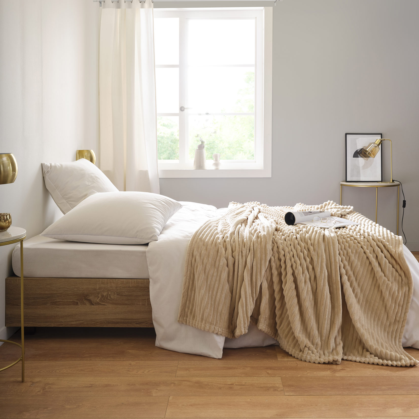 Plaid polaire à effet côtelé en 3D — vue 4