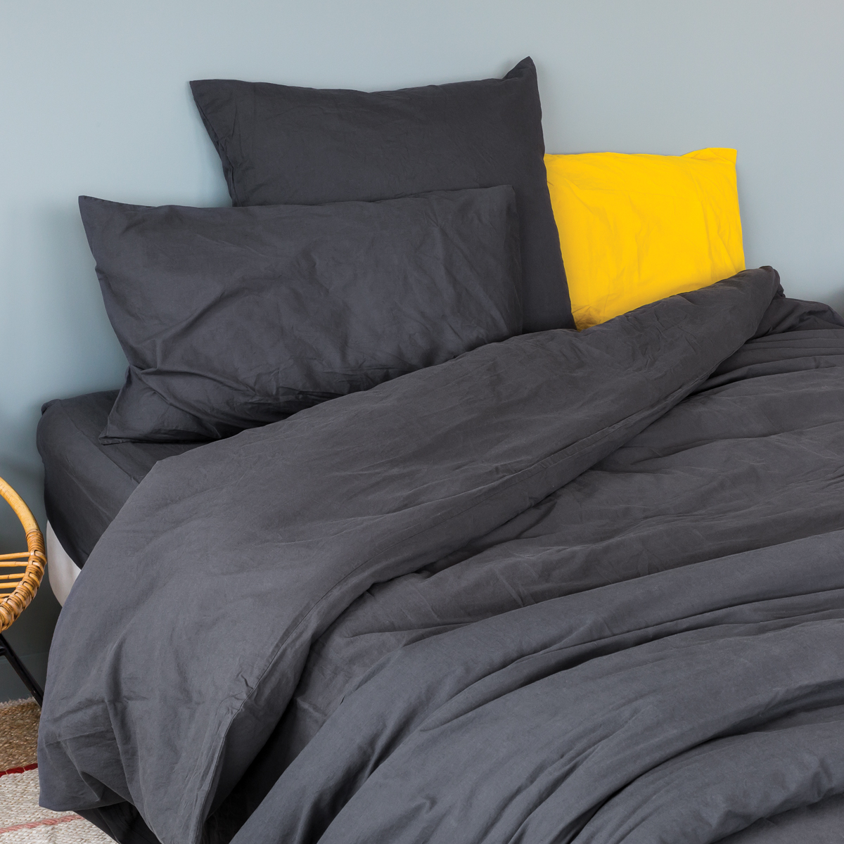 Taie d'oreiller en coton lavé — vue 4