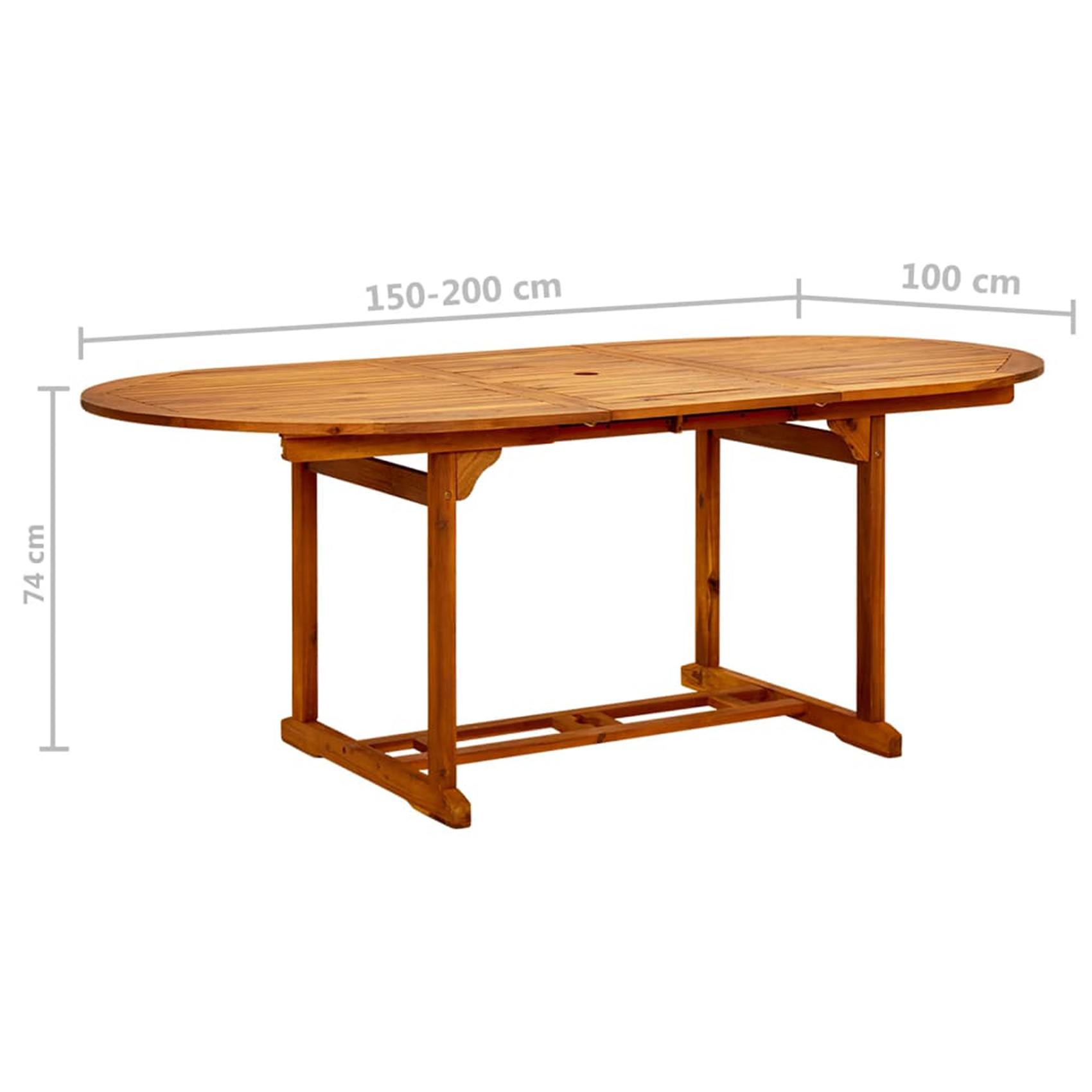 Table de jardin ovale en acacia — vue 6