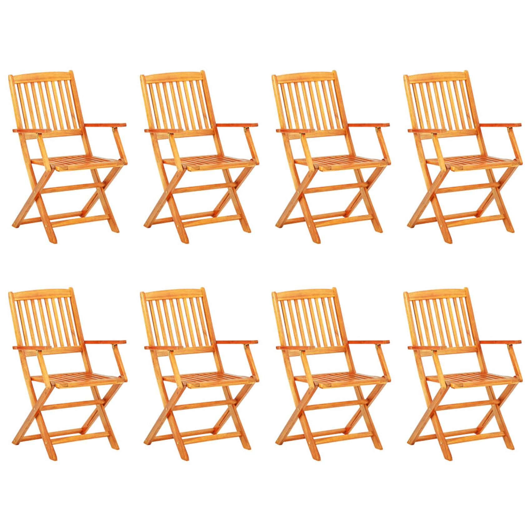 Ensemble de jardin pliable en acacia 9 pièces — vue 4