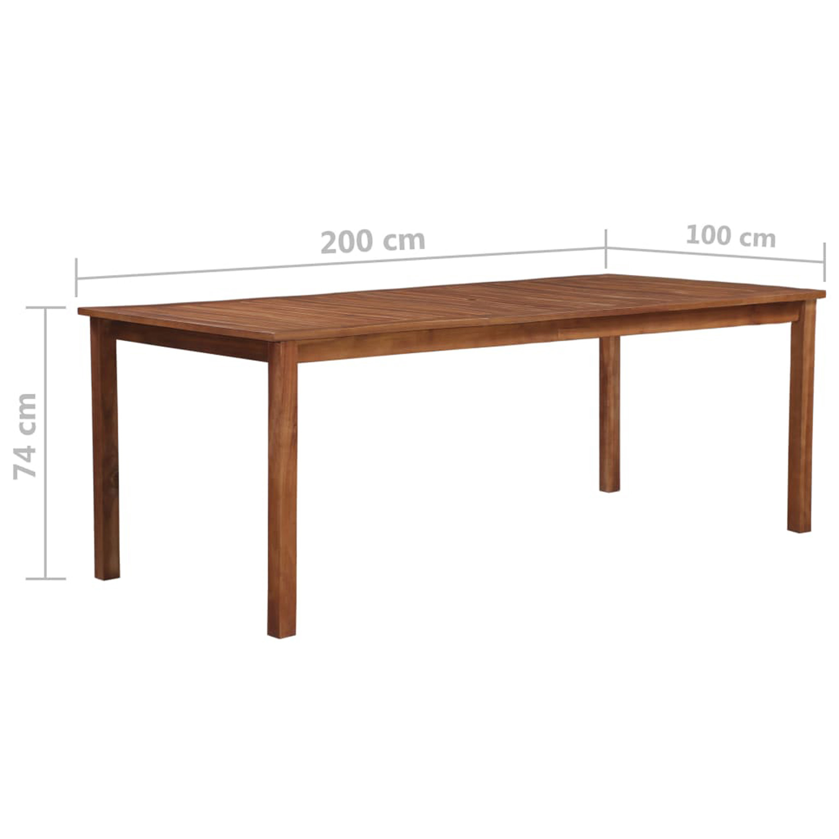 Table de jardin en bois d'acacia — vue 5