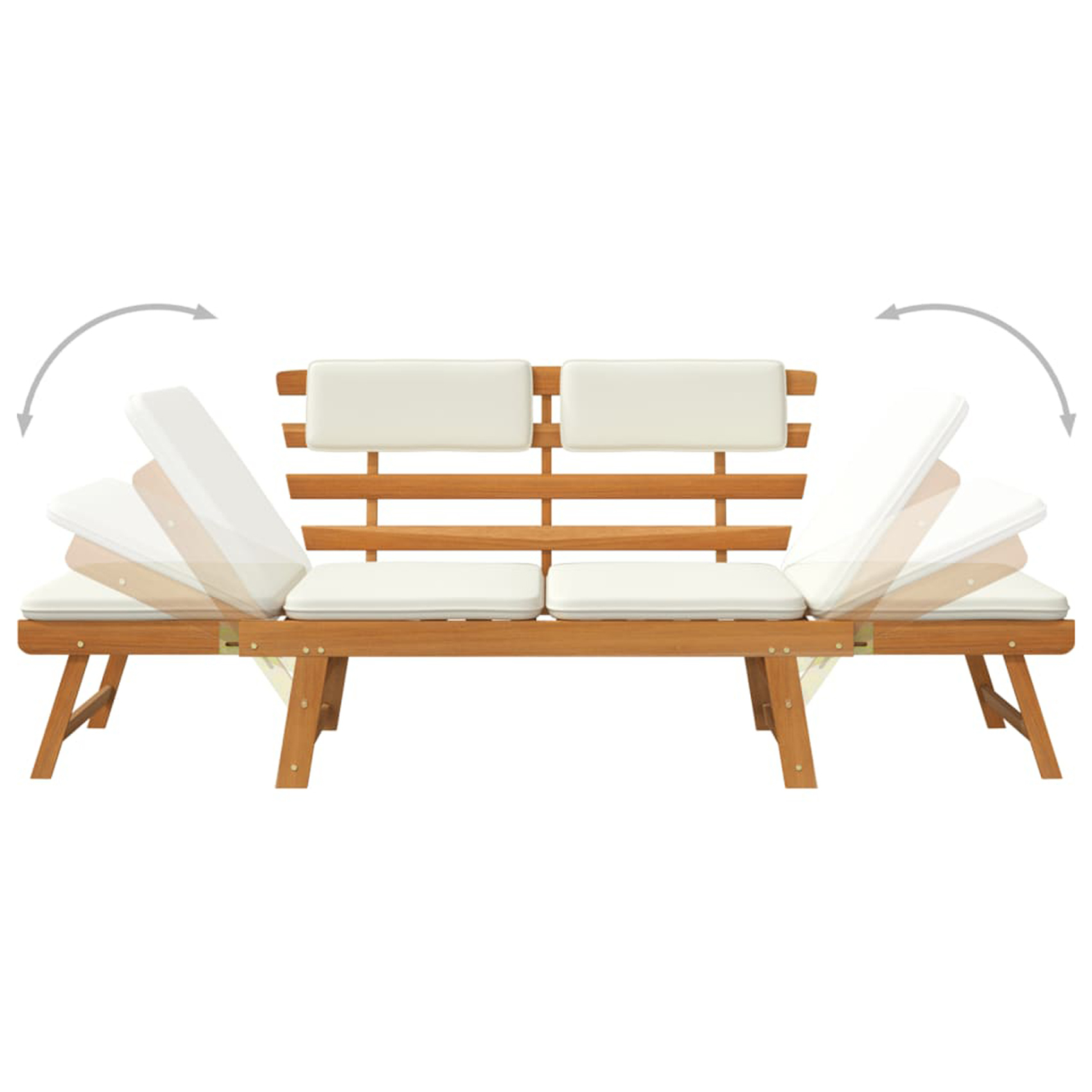 Banc de jardin avec coussins 2-en-1 — vue 6