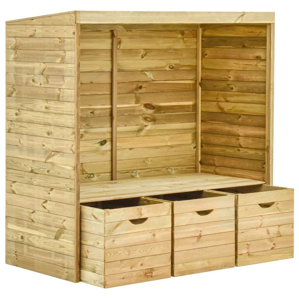 Banc à tonnelle de jardin avec 3 tiroirs — vue 3