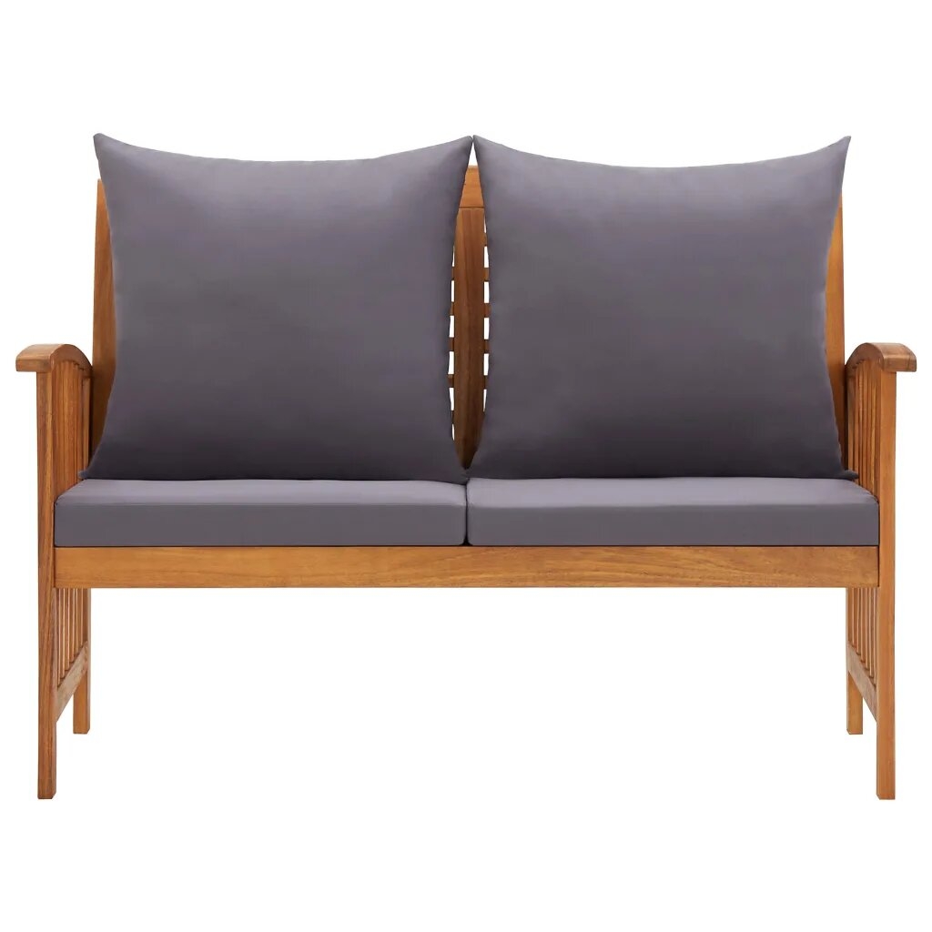 Banc en acacia avec coussins — vue 3