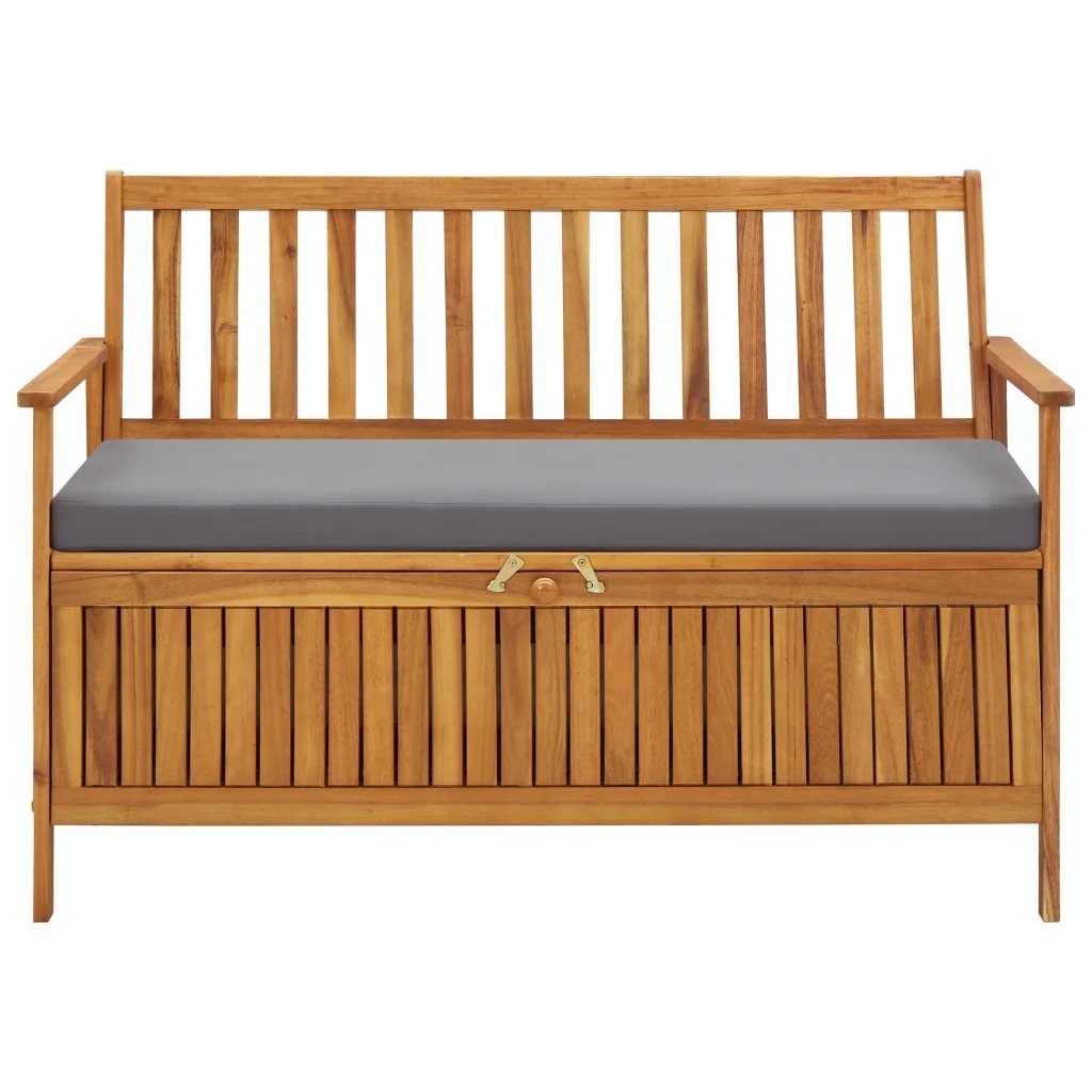 Banc de rangement de jardin en acacia — vue 3