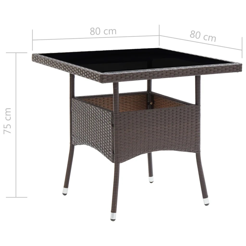 Table d'extérieur en rotin et verre — vue 4